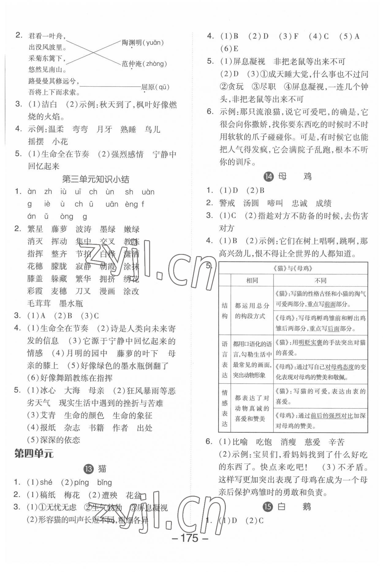 2022年全品學(xué)練考四年級(jí)語(yǔ)文下冊(cè)人教版福建專版 第5頁(yè)