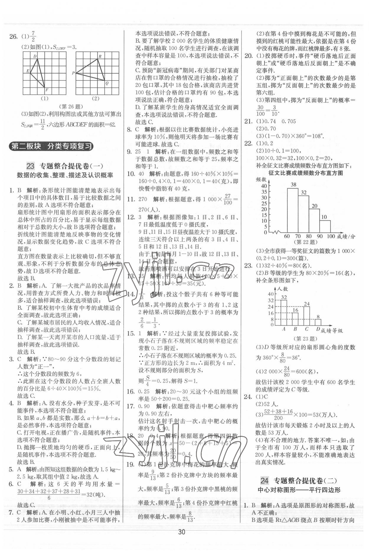 2022年實(shí)驗(yàn)班提優(yōu)大考卷八年級(jí)數(shù)學(xué)下冊(cè)蘇科版 參考答案第30頁(yè)