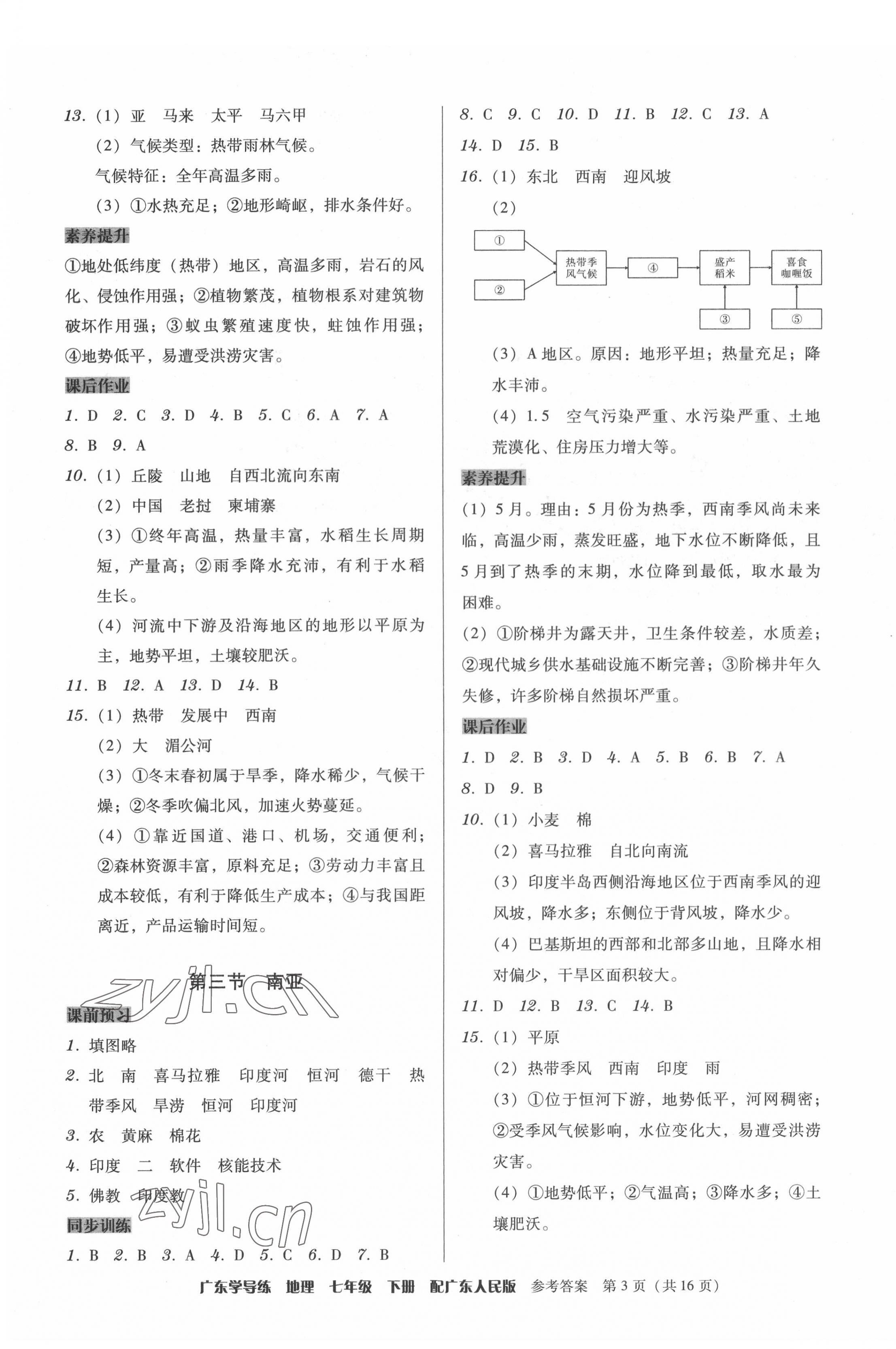 2022年百年學(xué)典廣東學(xué)導(dǎo)練七年級(jí)地理下冊(cè)粵人版 第3頁(yè)