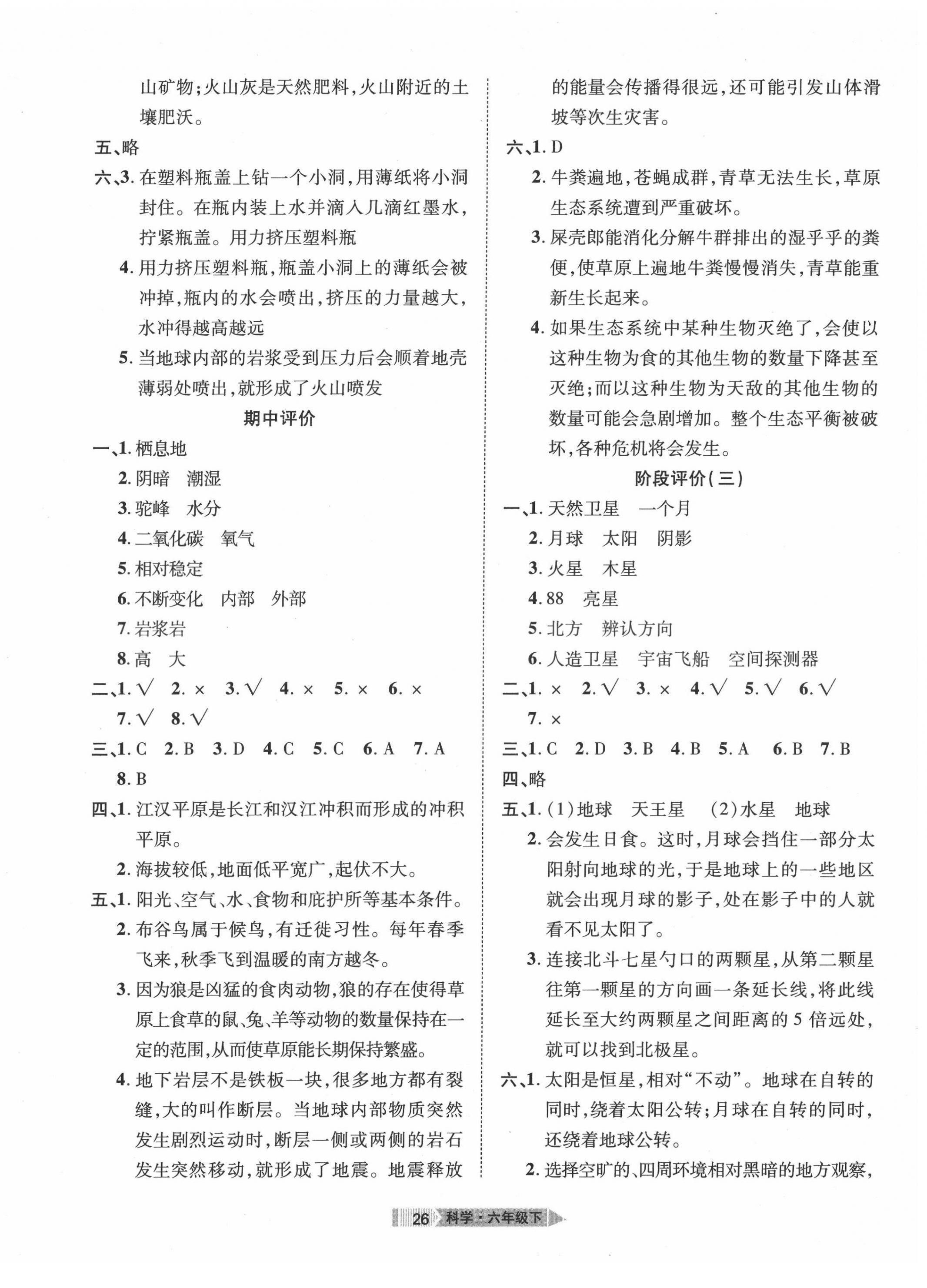 2022年全优标准卷六年级科学下册人教版 第2页