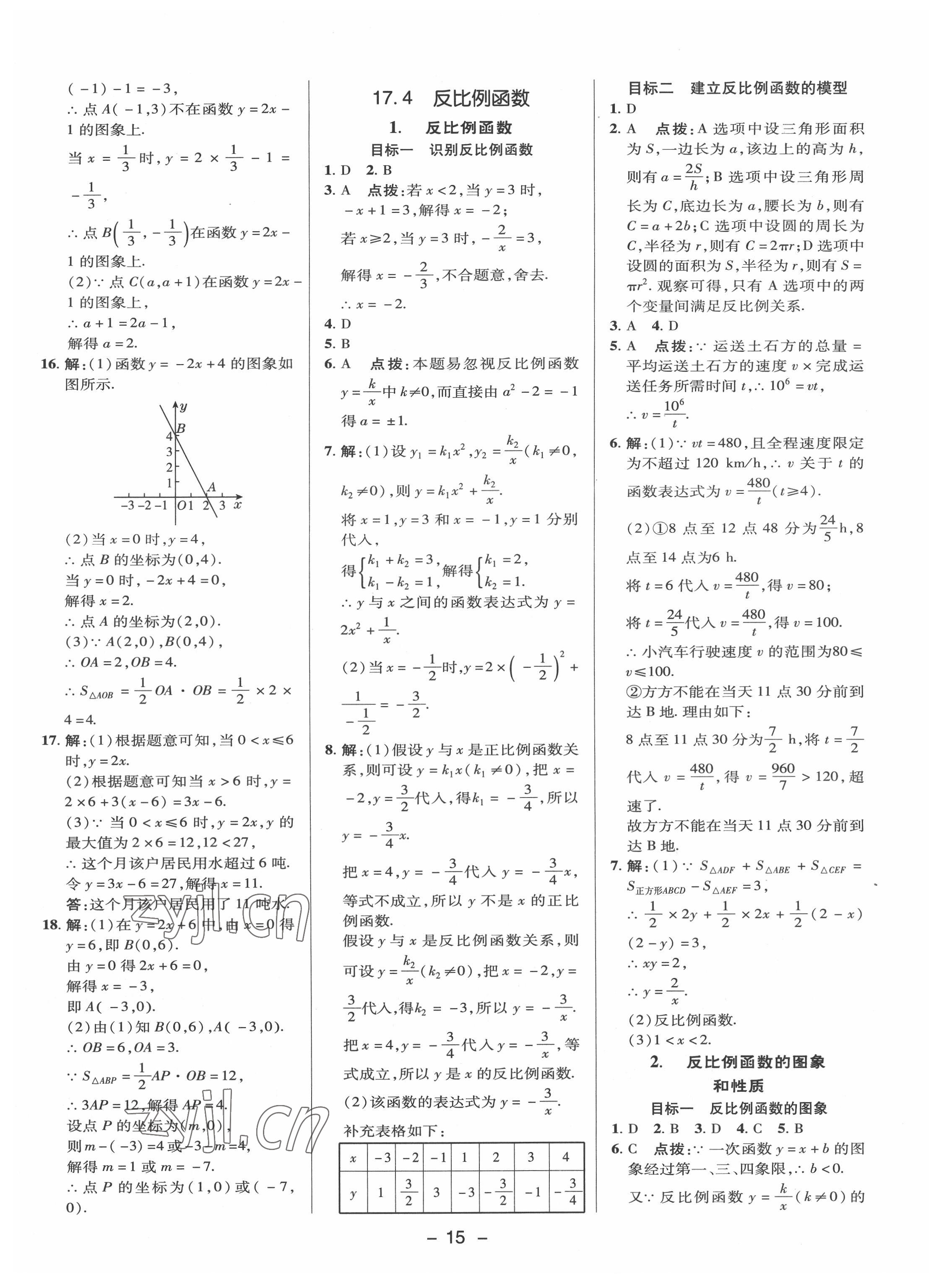 2022年綜合應(yīng)用創(chuàng)新題典中點(diǎn)八年級(jí)數(shù)學(xué)下冊(cè)華師大版 參考答案第14頁