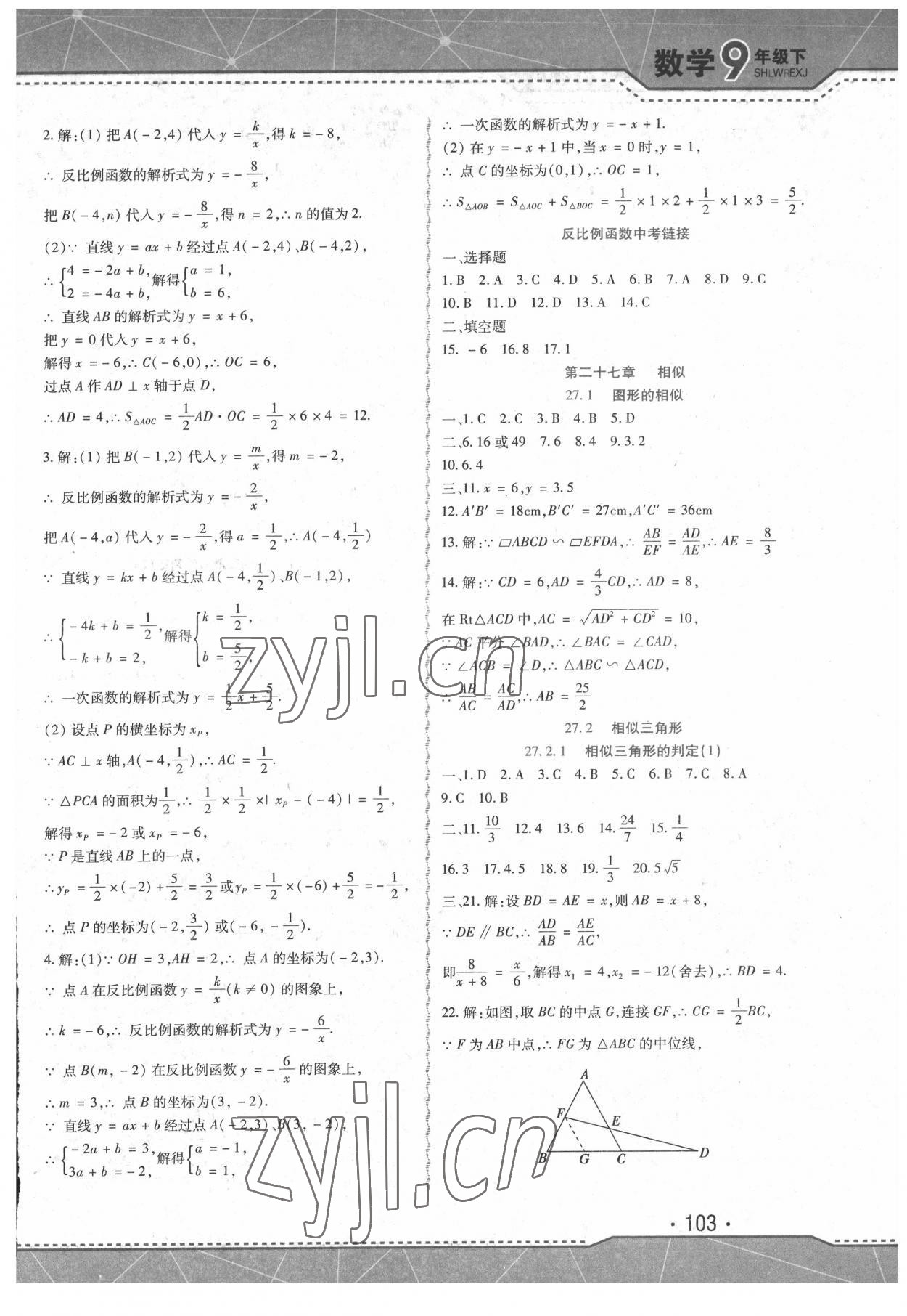 2022年精析巧练九年级数学下册人教版 第3页