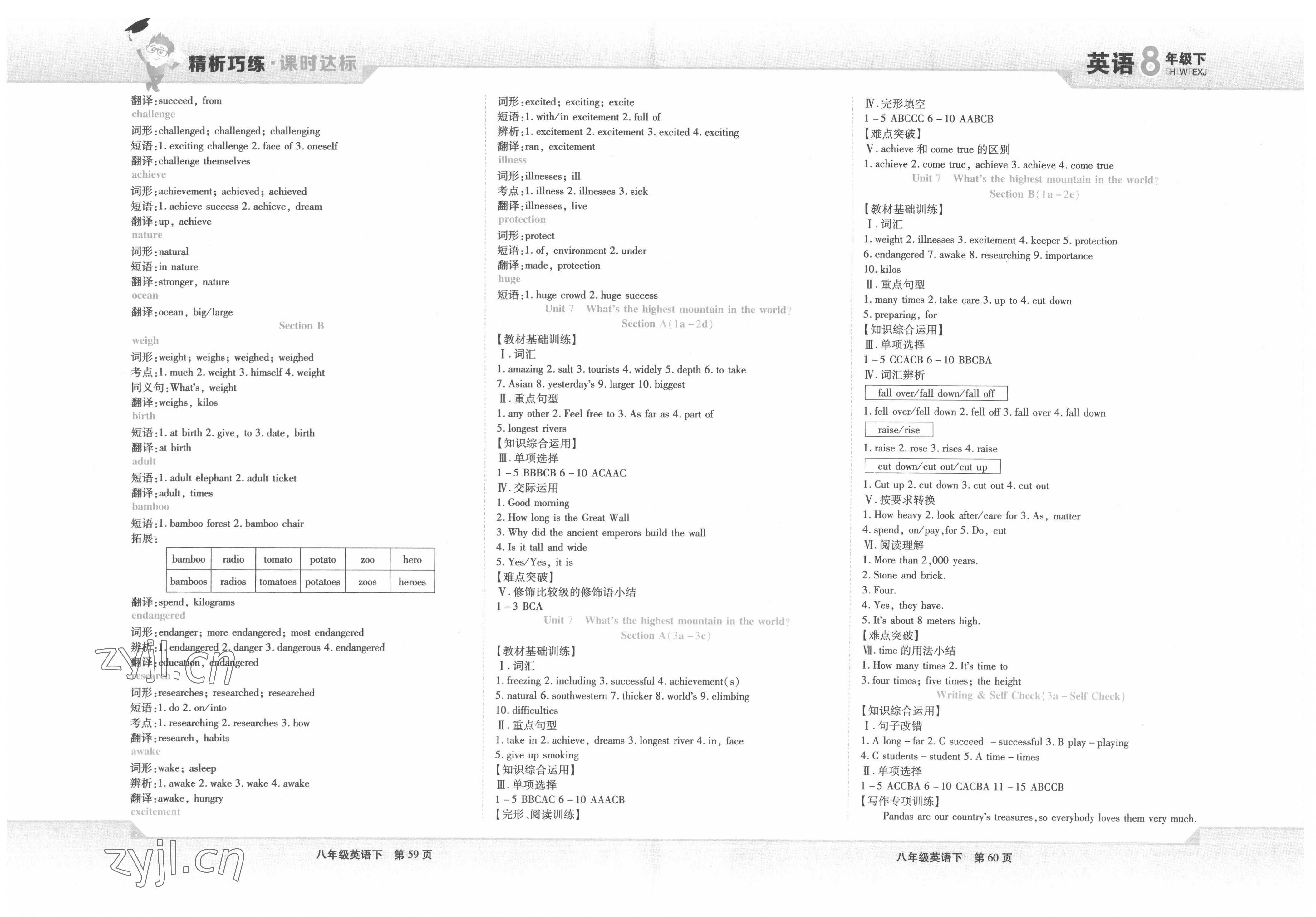 2022年精析巧练八年级英语下册人教版 第10页