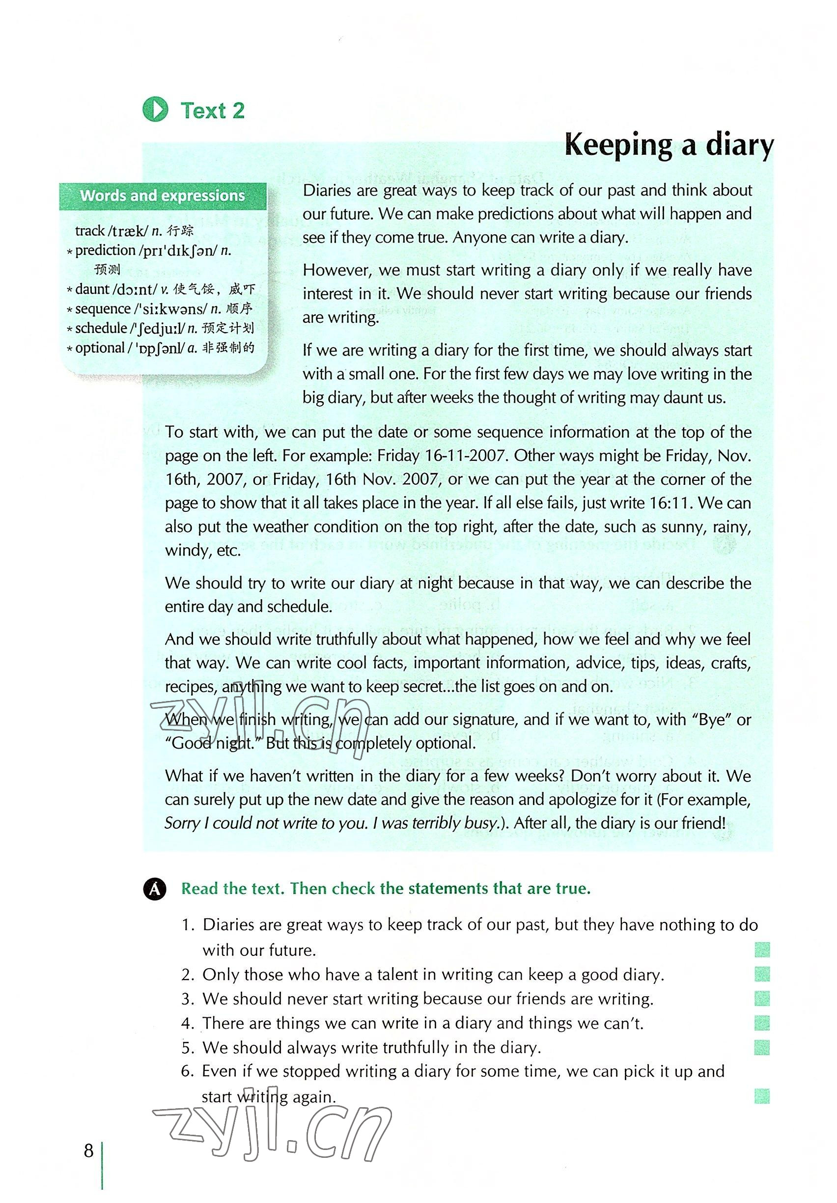 2022年外教社新世纪中职英语练习部分&nbsp;参考答案第15页