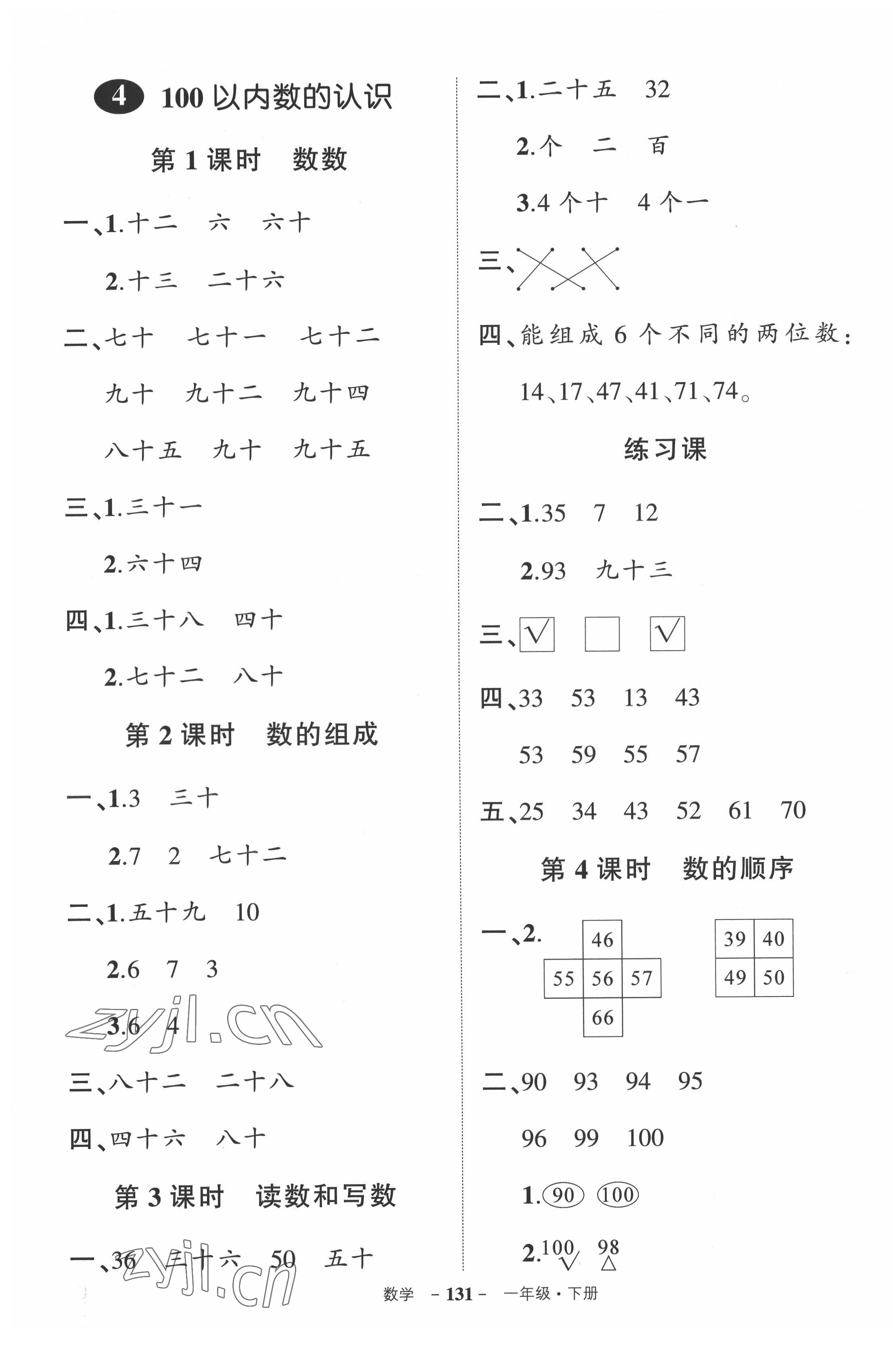 2022年状元成才路创优作业100分一年级数学下册人教版贵州专版 第5页