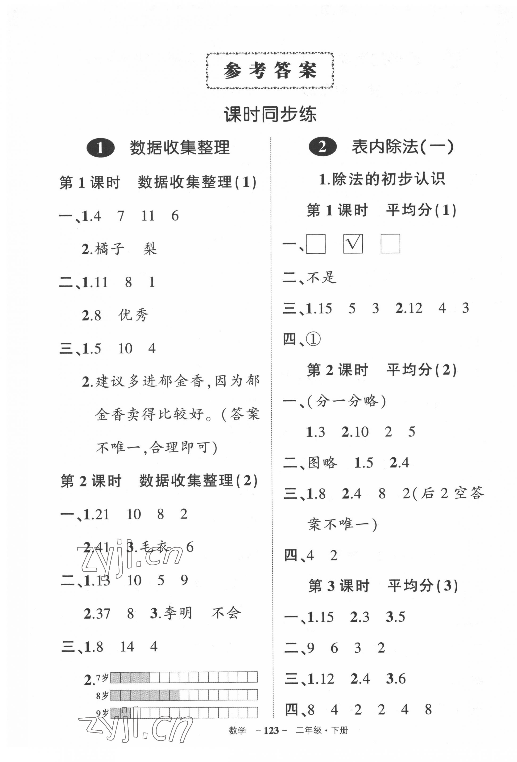 2022年?duì)钤刹怕穭?chuàng)優(yōu)作業(yè)100分二年級(jí)數(shù)學(xué)下冊人教版貴州專版 第1頁