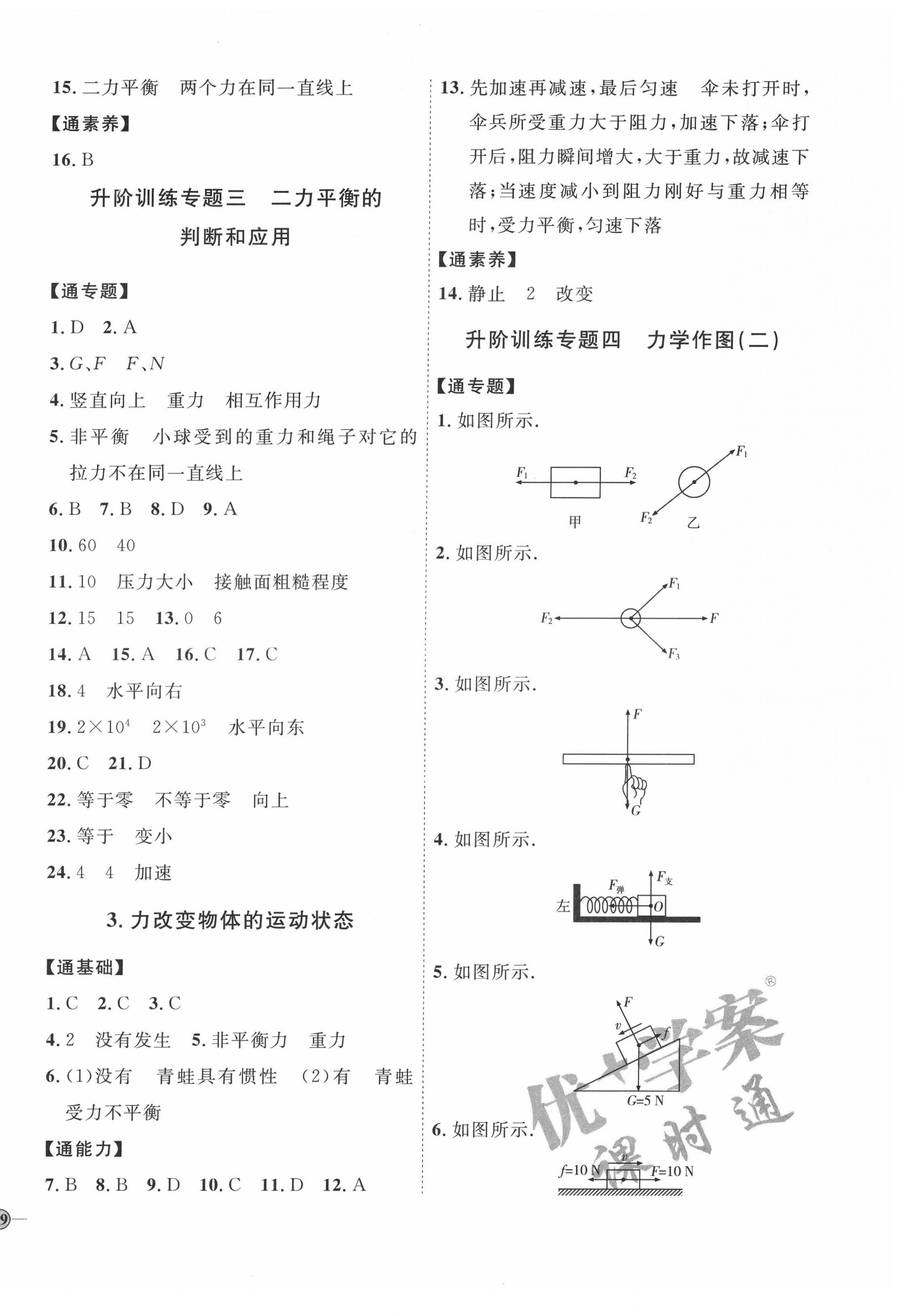 2022年優(yōu)加學(xué)案課時(shí)通八年級(jí)物理下冊(cè)教科版 參考答案第6頁