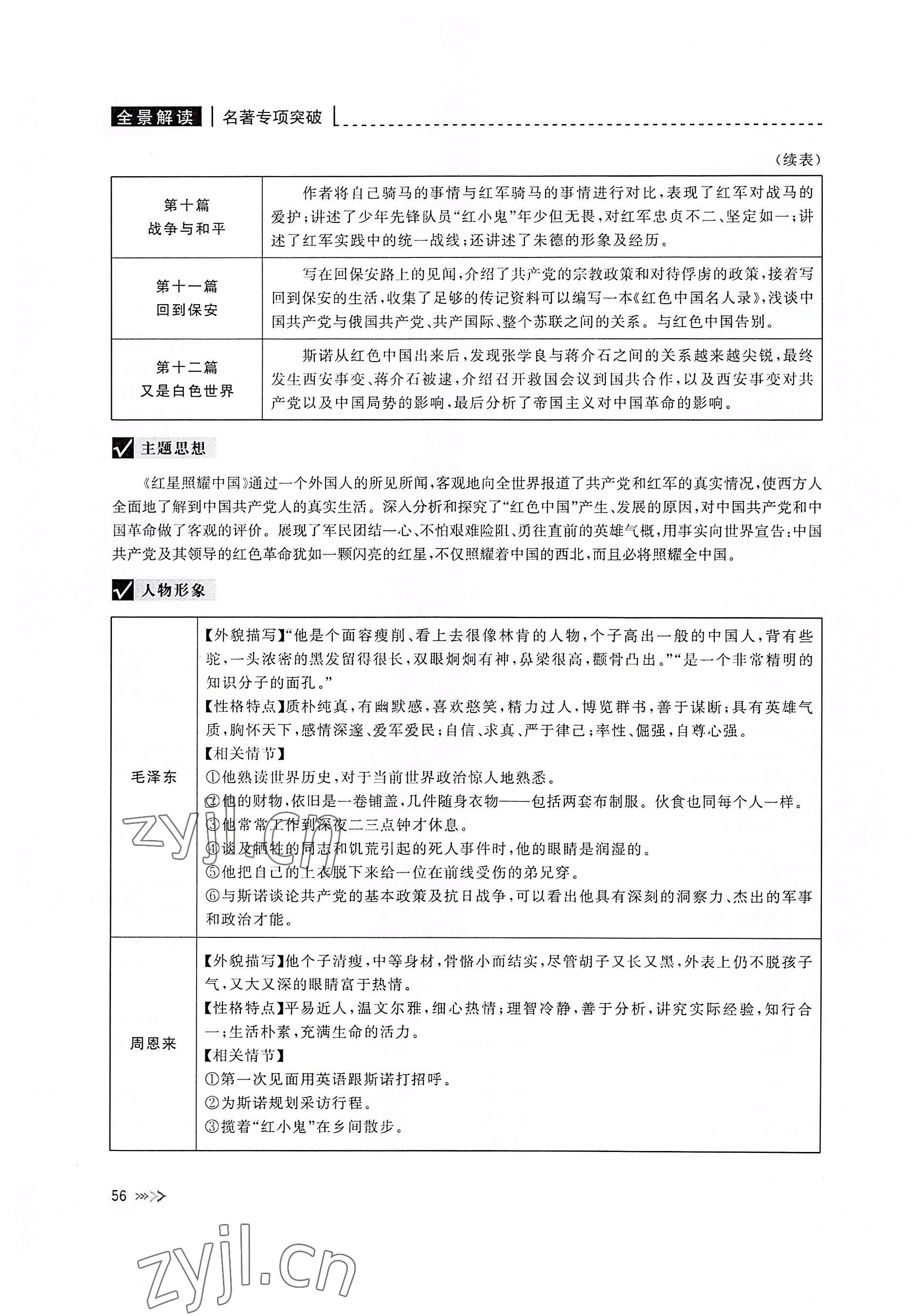 2022年新課標(biāo)名著微閱讀語(yǔ)文人教版 參考答案第56頁(yè)