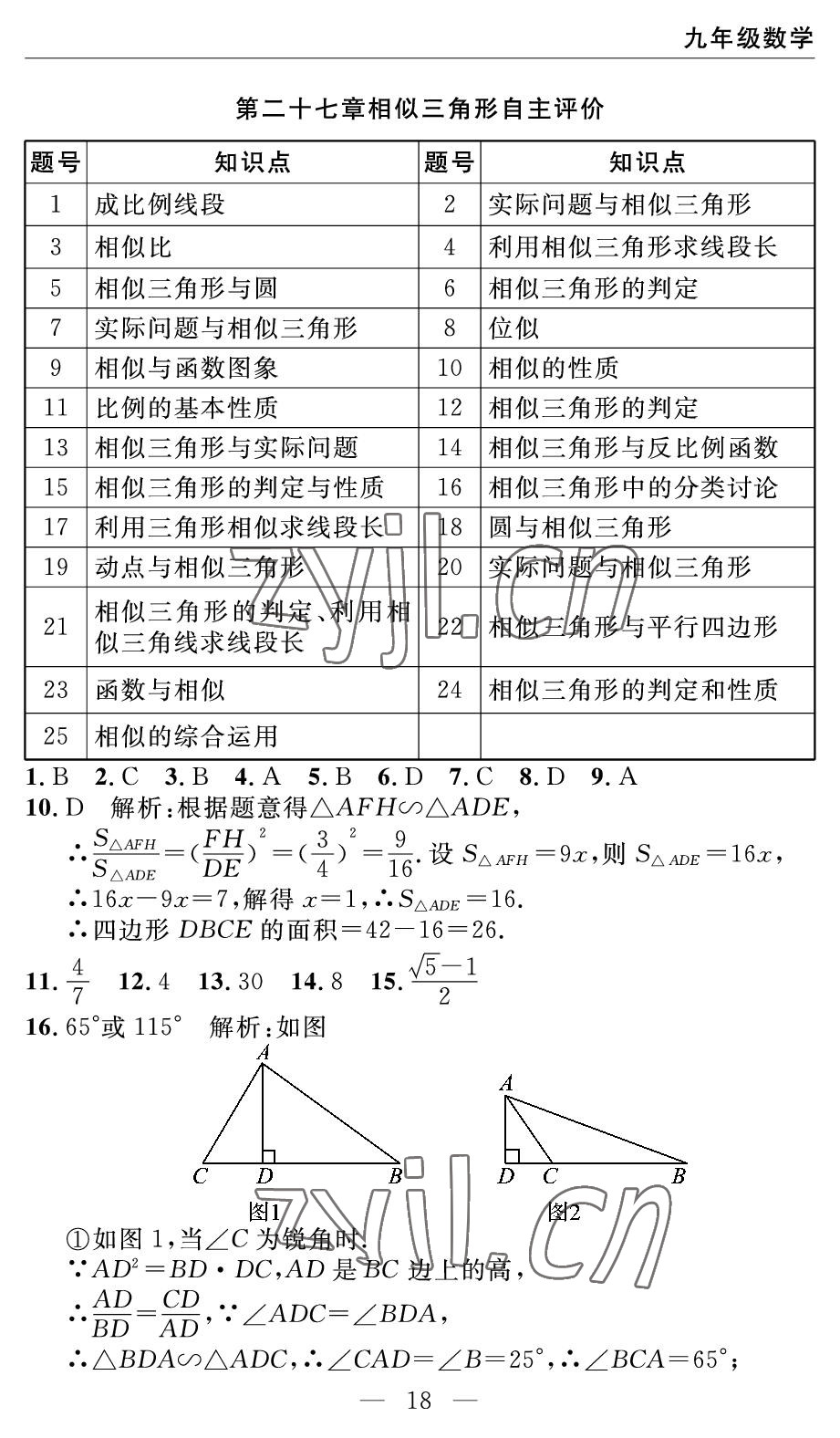 2022年智慧課堂自主評(píng)價(jià)九年級(jí)數(shù)學(xué)下冊(cè)人教版 參考答案第18頁