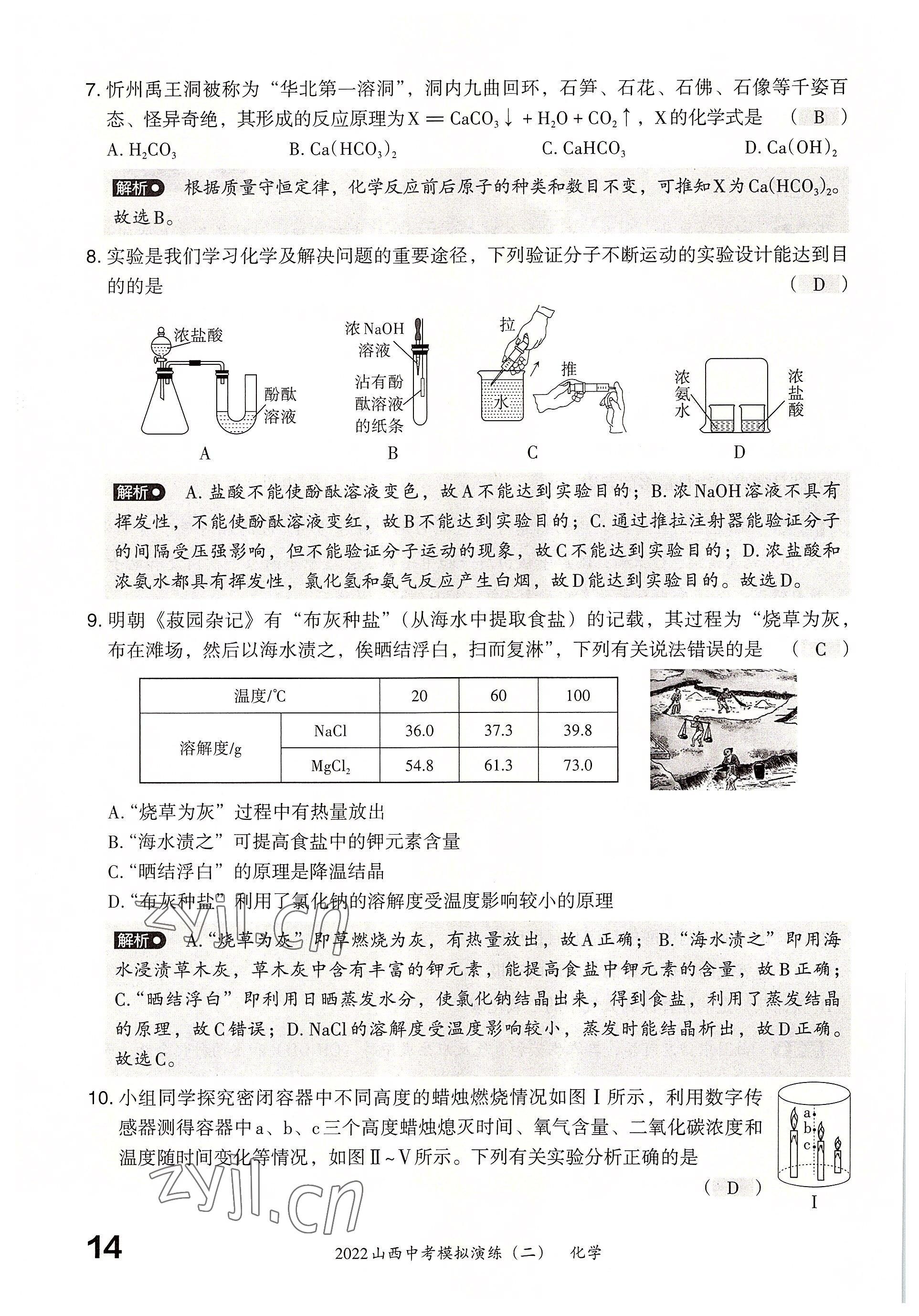 2022年晉文源中考模擬演練化學山西專版 參考答案第12頁