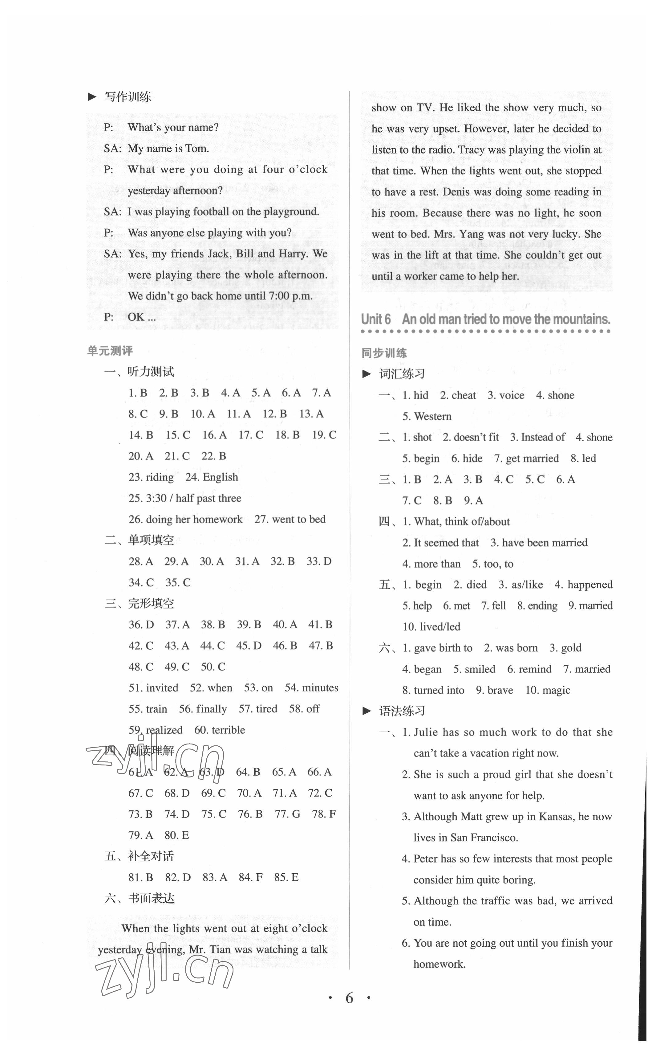 2022年人教金學(xué)典同步解析與測(cè)評(píng)八年級(jí)英語(yǔ)下冊(cè)人教版 第6頁(yè)