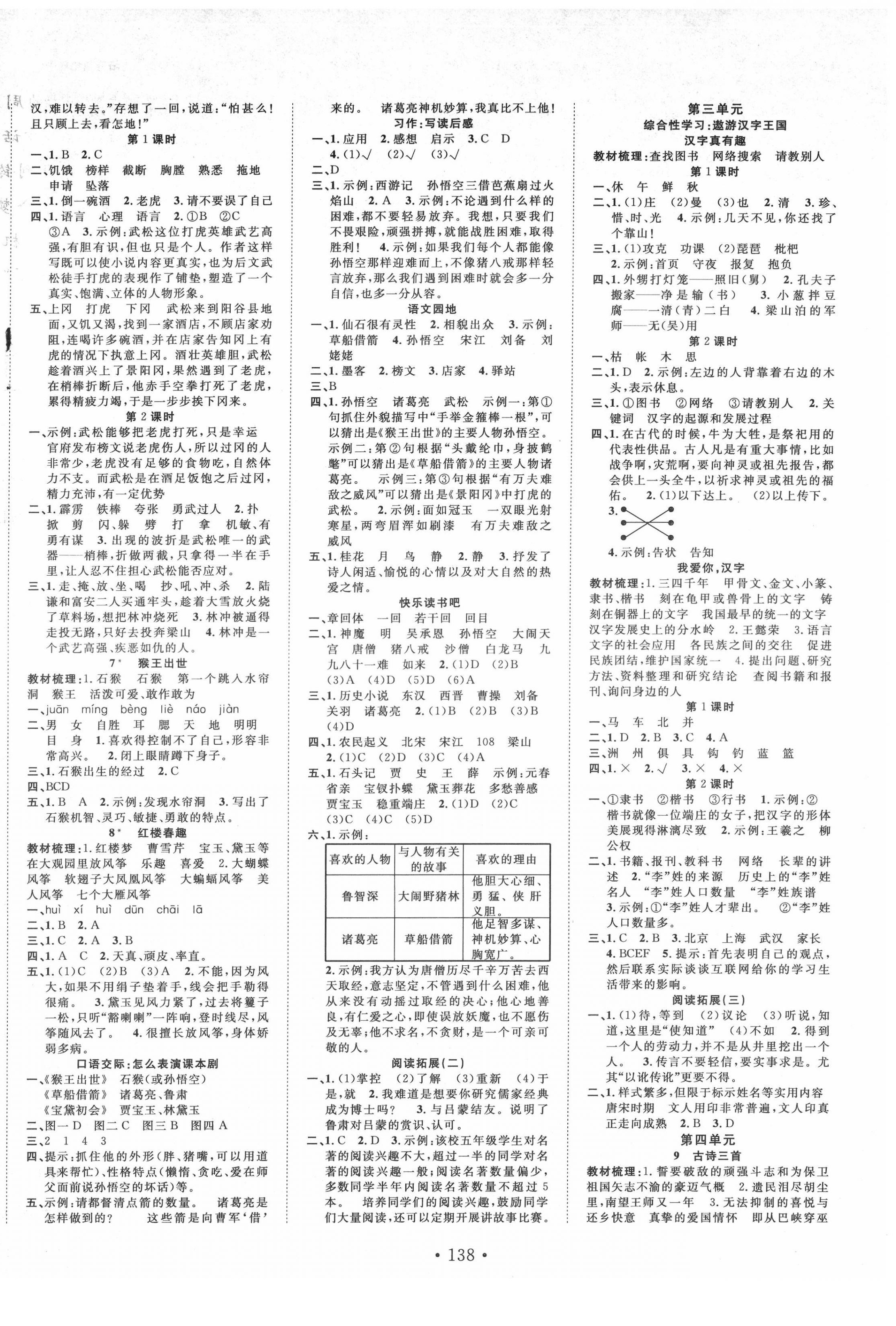 2022年天天好練習(xí)五年級語文下冊人教版 參考答案第2頁