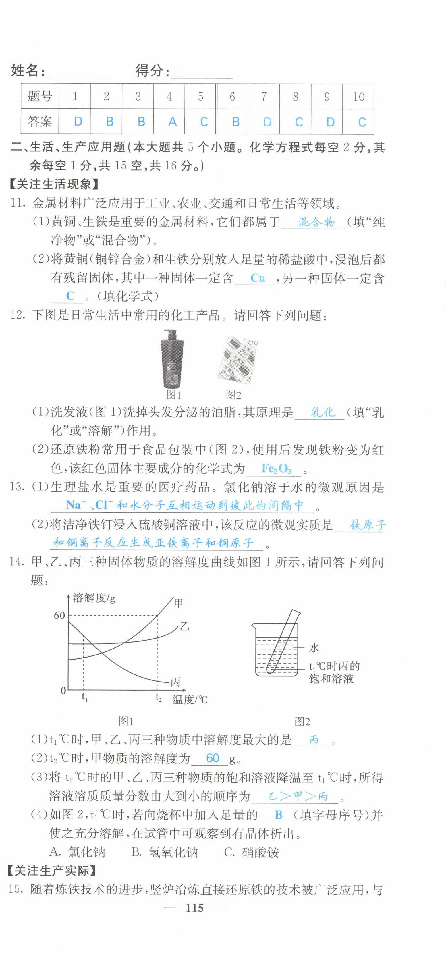 2022年課堂點睛九年級化學(xué)下冊人教版山西專版 第15頁