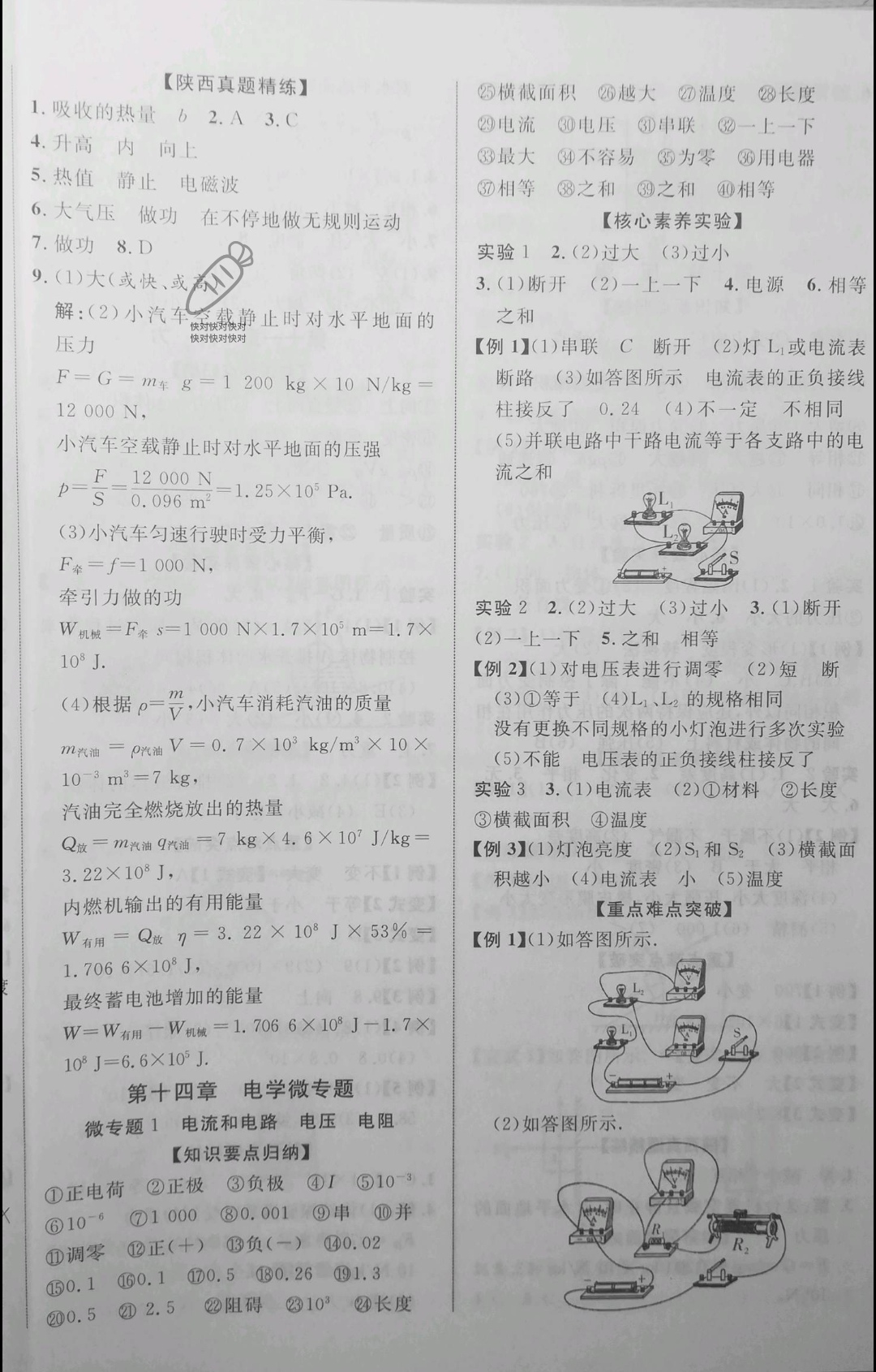 2022年初中新課標(biāo)全程復(fù)習(xí)方略物理 參考答案第8頁