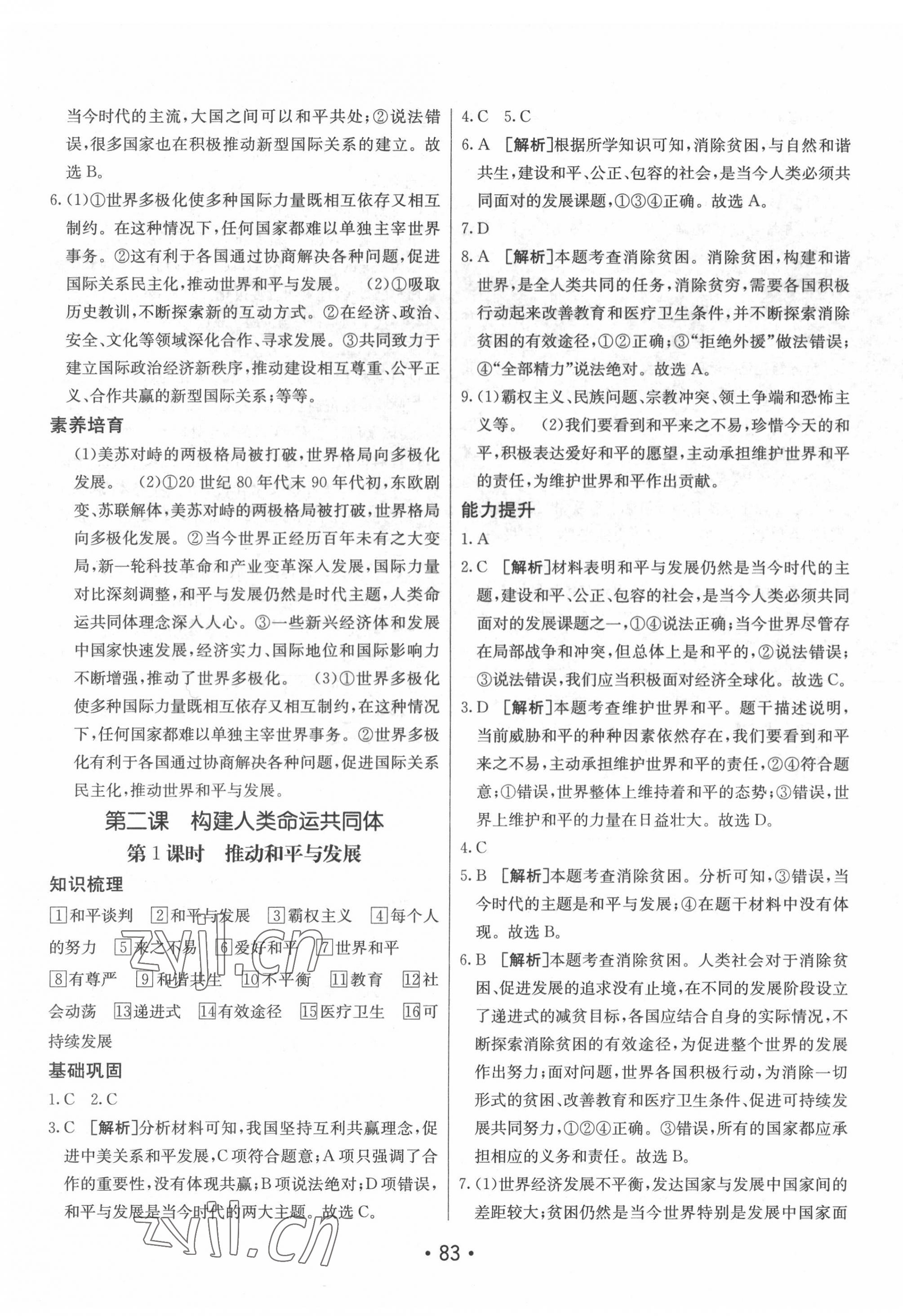 2022年同行學(xué)案學(xué)練測九年級道德與法治下冊人教版 第3頁