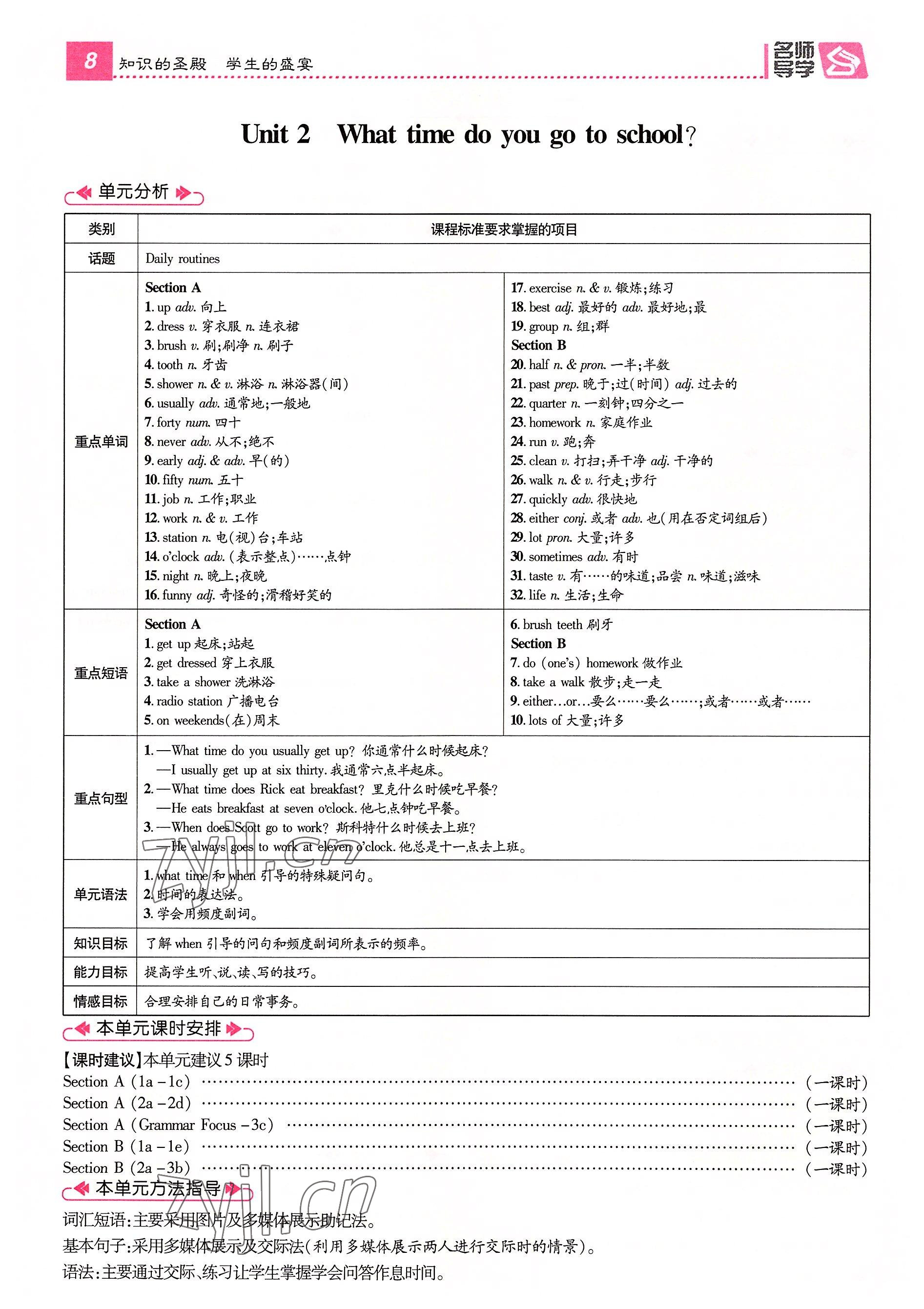 2022年名師測(cè)控七年級(jí)英語下冊(cè)人教版貴陽專版 參考答案第39頁