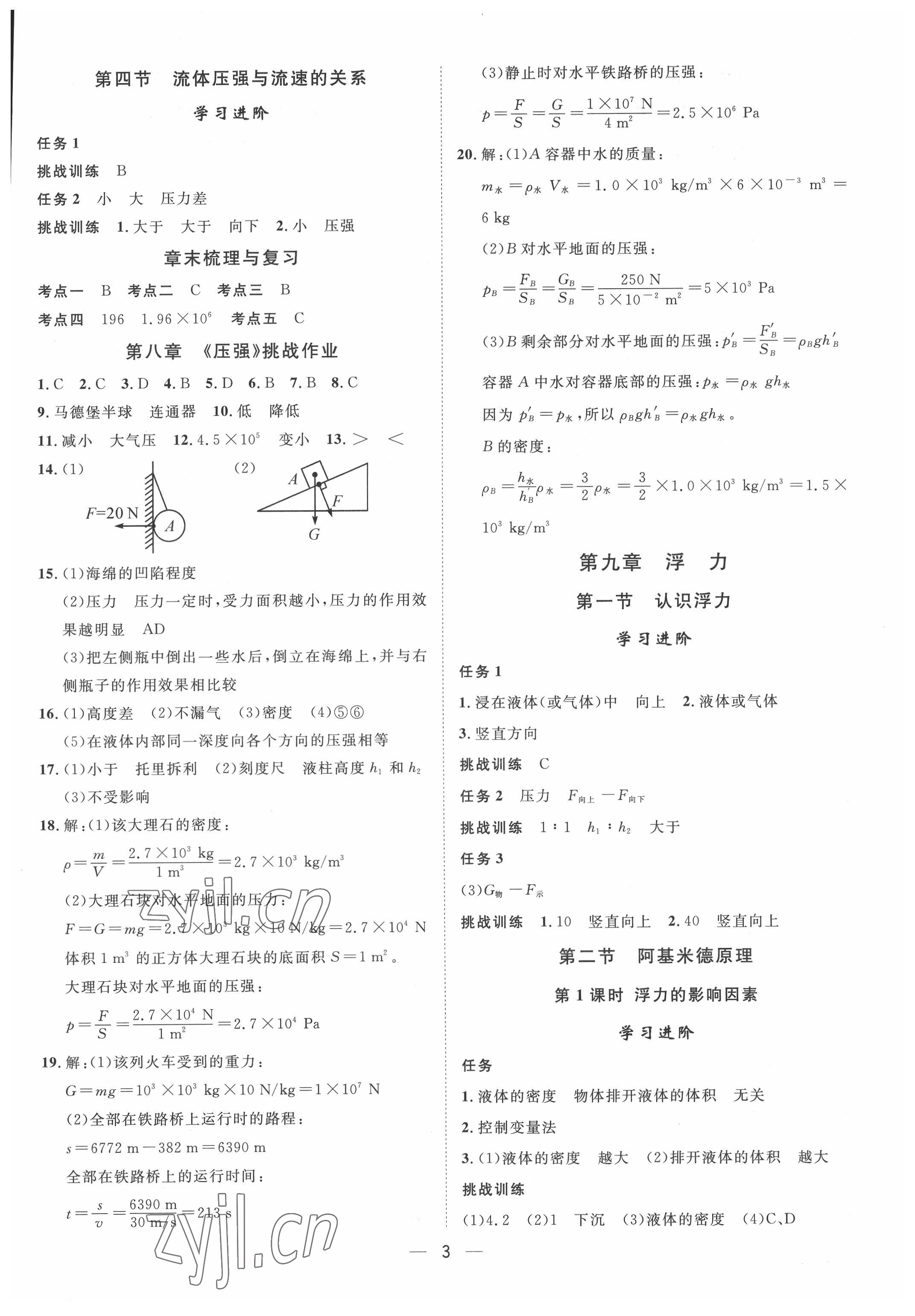 2022年名師課堂八年級(jí)物理下冊(cè)滬科版 第3頁