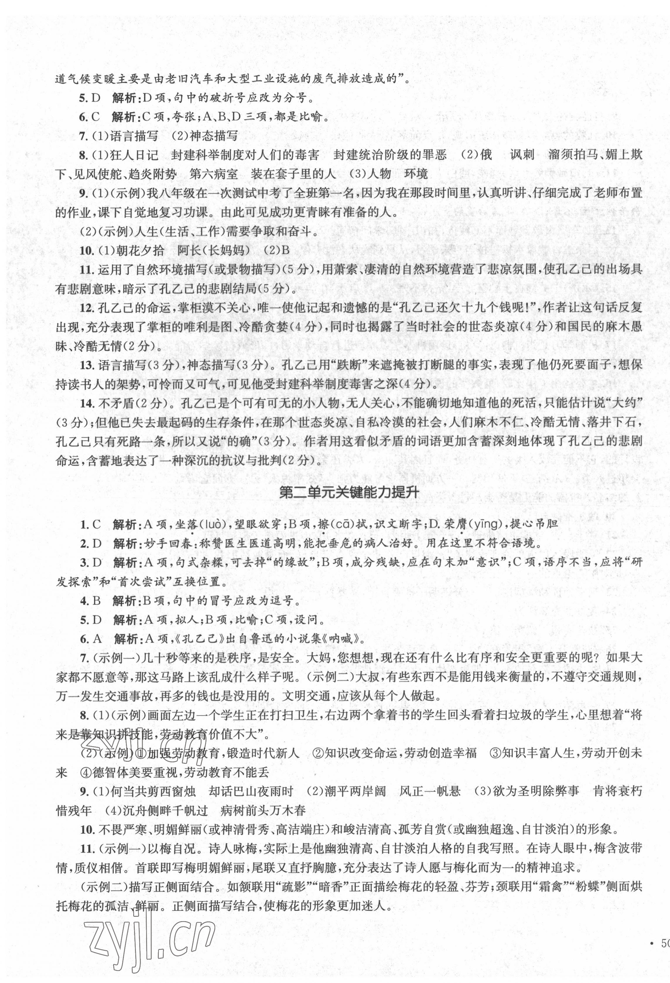 2022年學科素養(yǎng)與能力提升九年級語文下冊人教版 第3頁