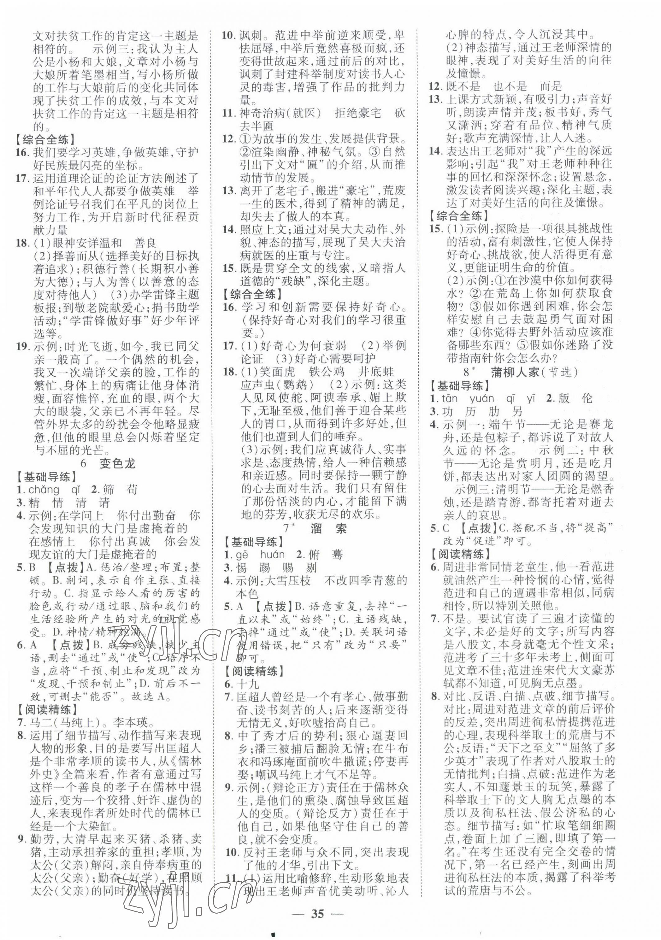 2022年本土教輔名校學(xué)案初中生輔導(dǎo)九年級(jí)語(yǔ)文下冊(cè)人教版荊州專(zhuān)版 第3頁(yè)