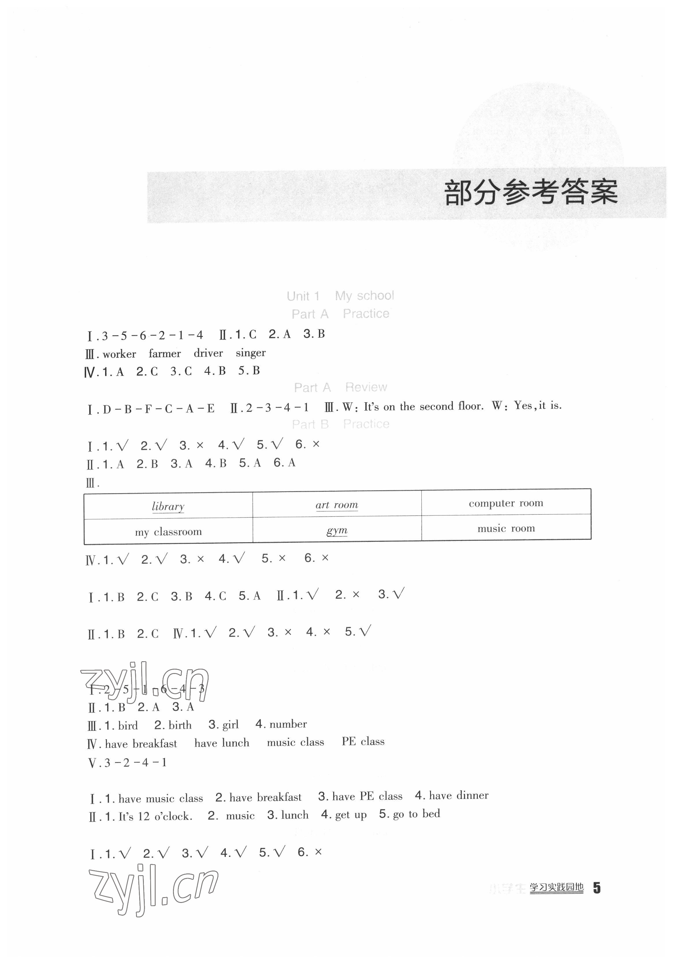 2022年小學(xué)生學(xué)習(xí)實(shí)踐園地四年級英語下冊人教版 第1頁