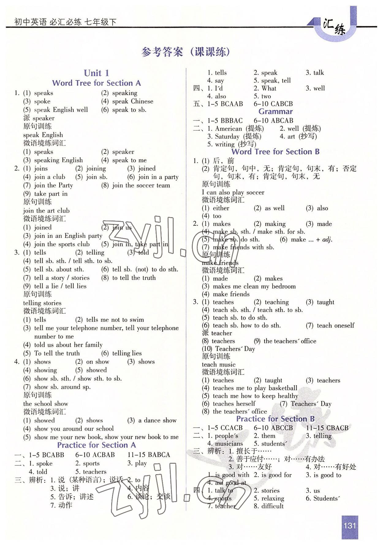 2022年匯練七年級英語下冊人教版54制 第1頁