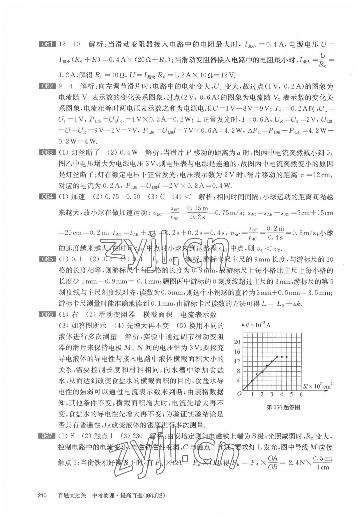 2022年百題大過關(guān)物理提高百題 參考答案第11頁