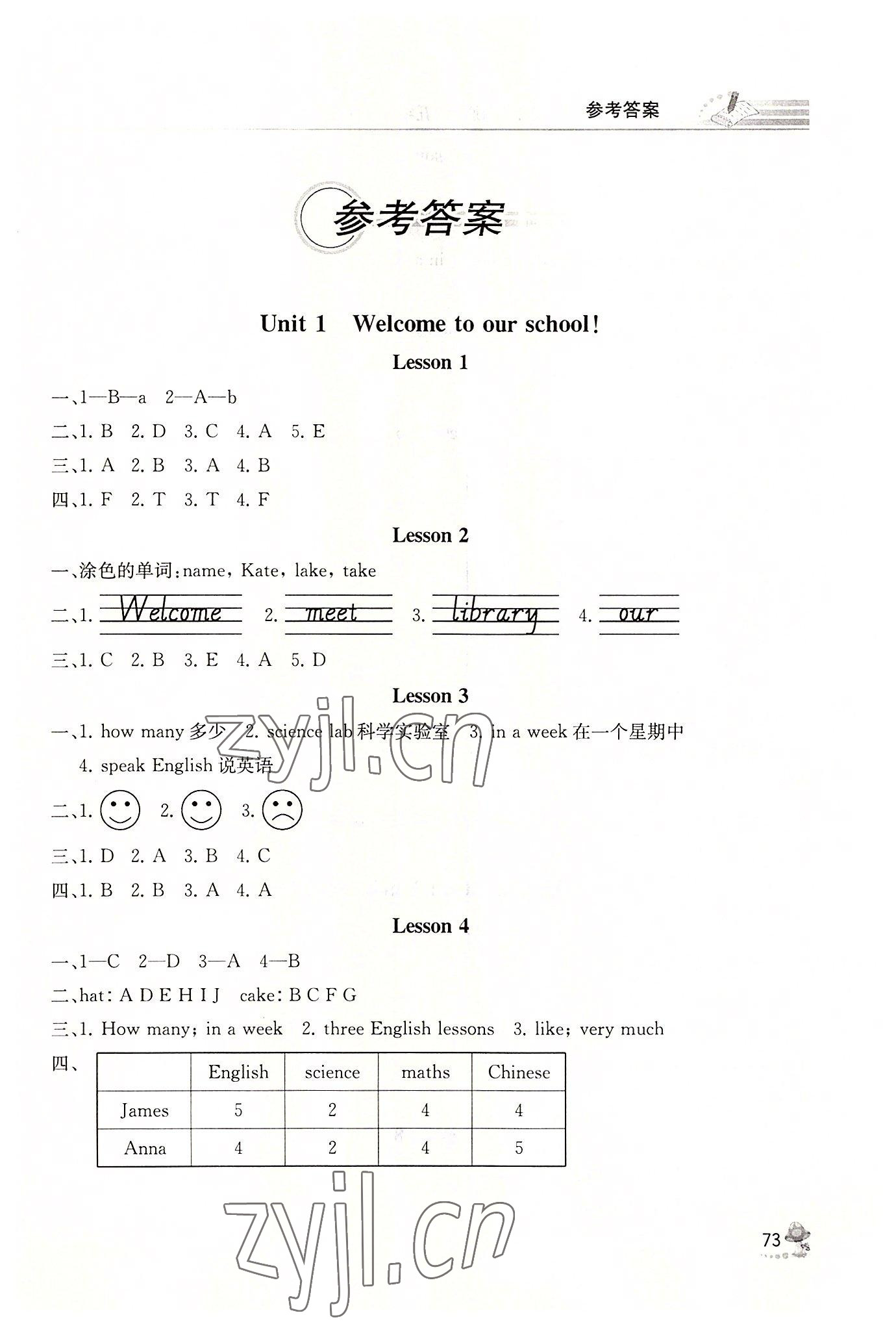 2022年同步练习册人民教育出版社五年级英语下册人教精通版彩版新疆专版 第1页