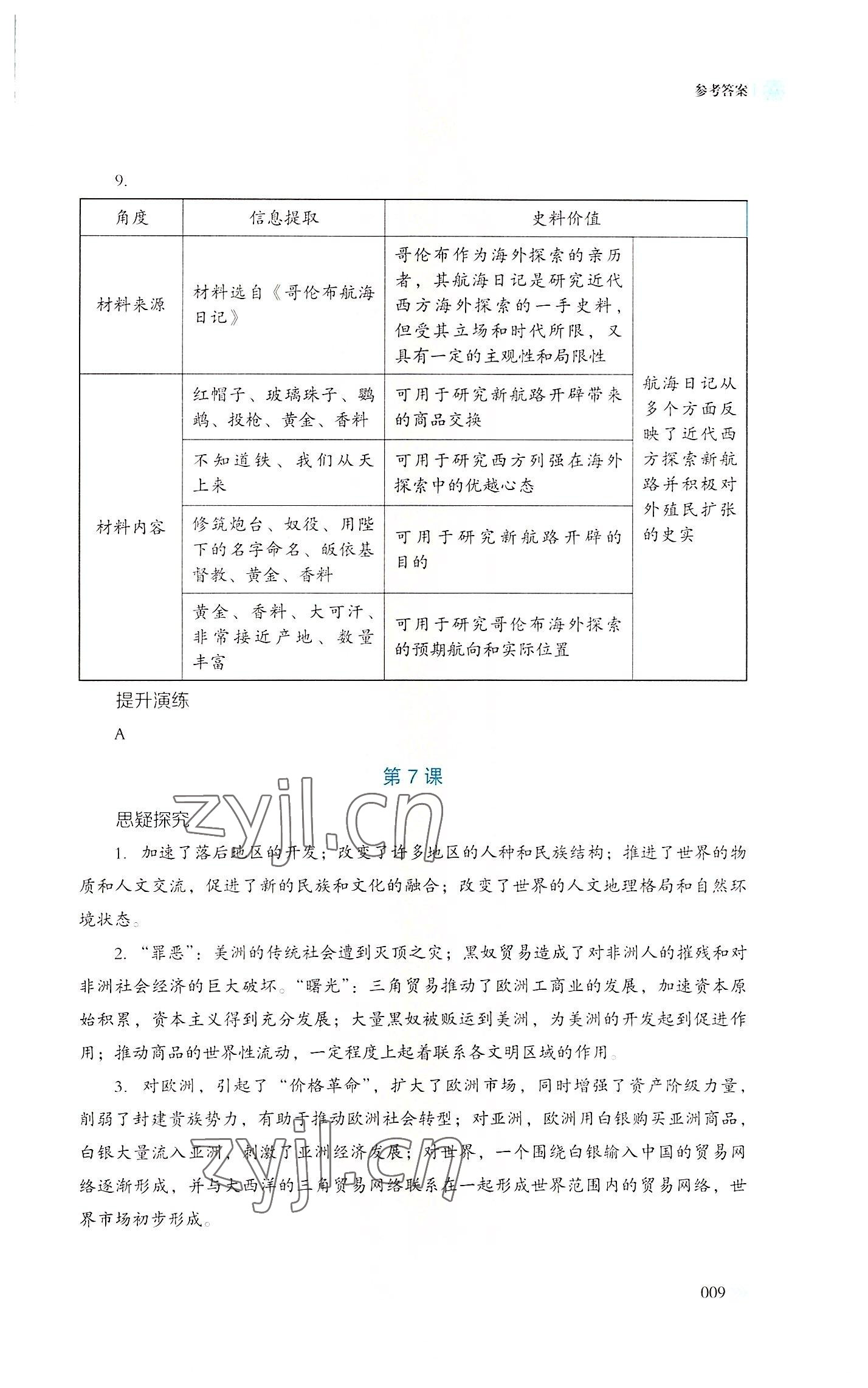 2022年中外歷史綱要同步練習冊歷史必修下冊人教版岳麓書社 第9頁