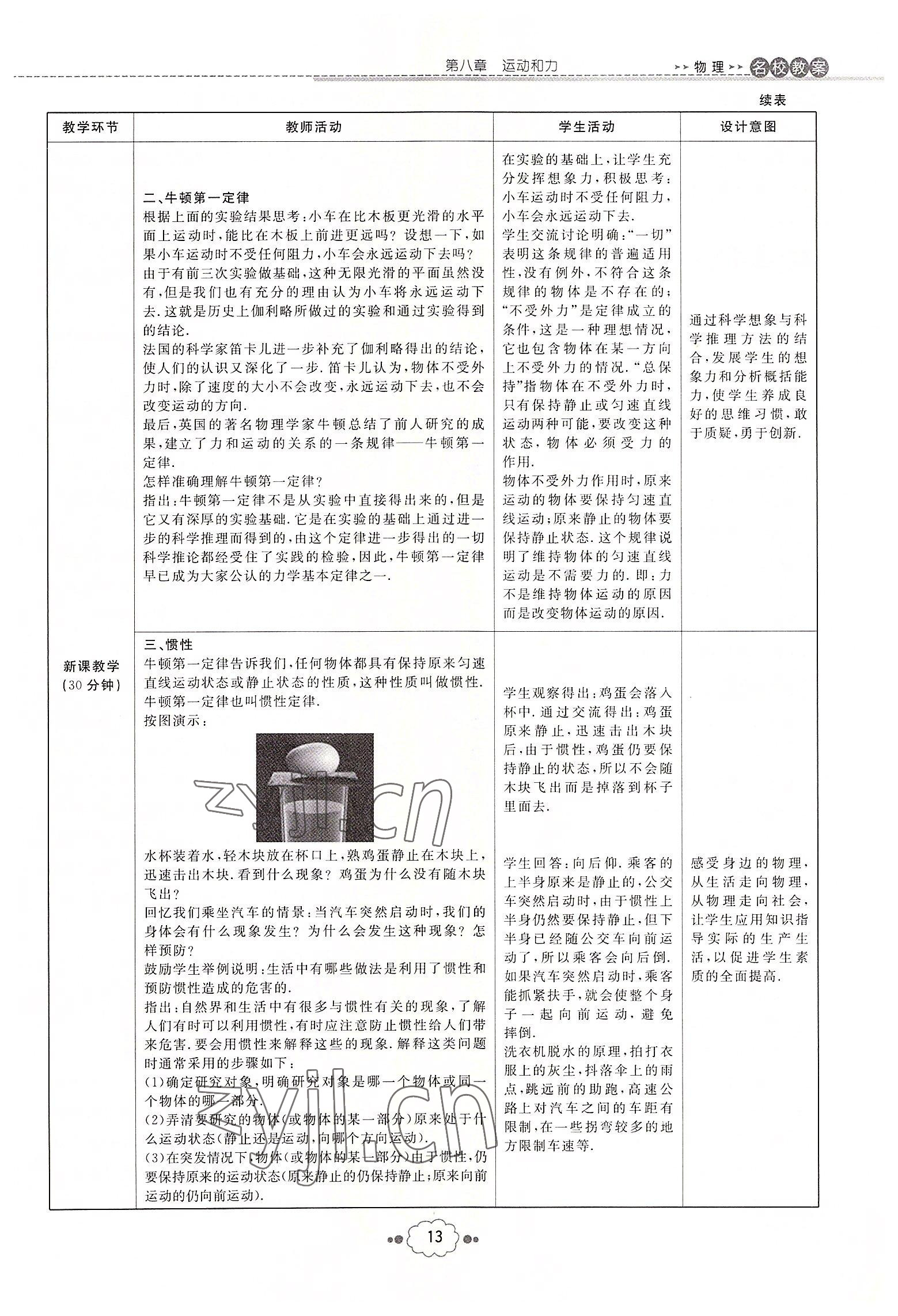 2022年初中同步学习导与练导学探究案八年级物理下册人教版云南专版 参考答案第13页