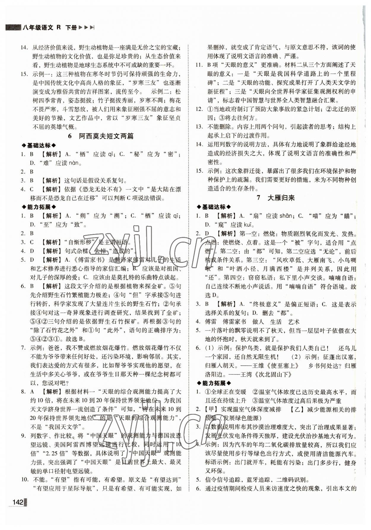 2022年辽宁作业分层培优学案八年级语文下册人教版 第4页