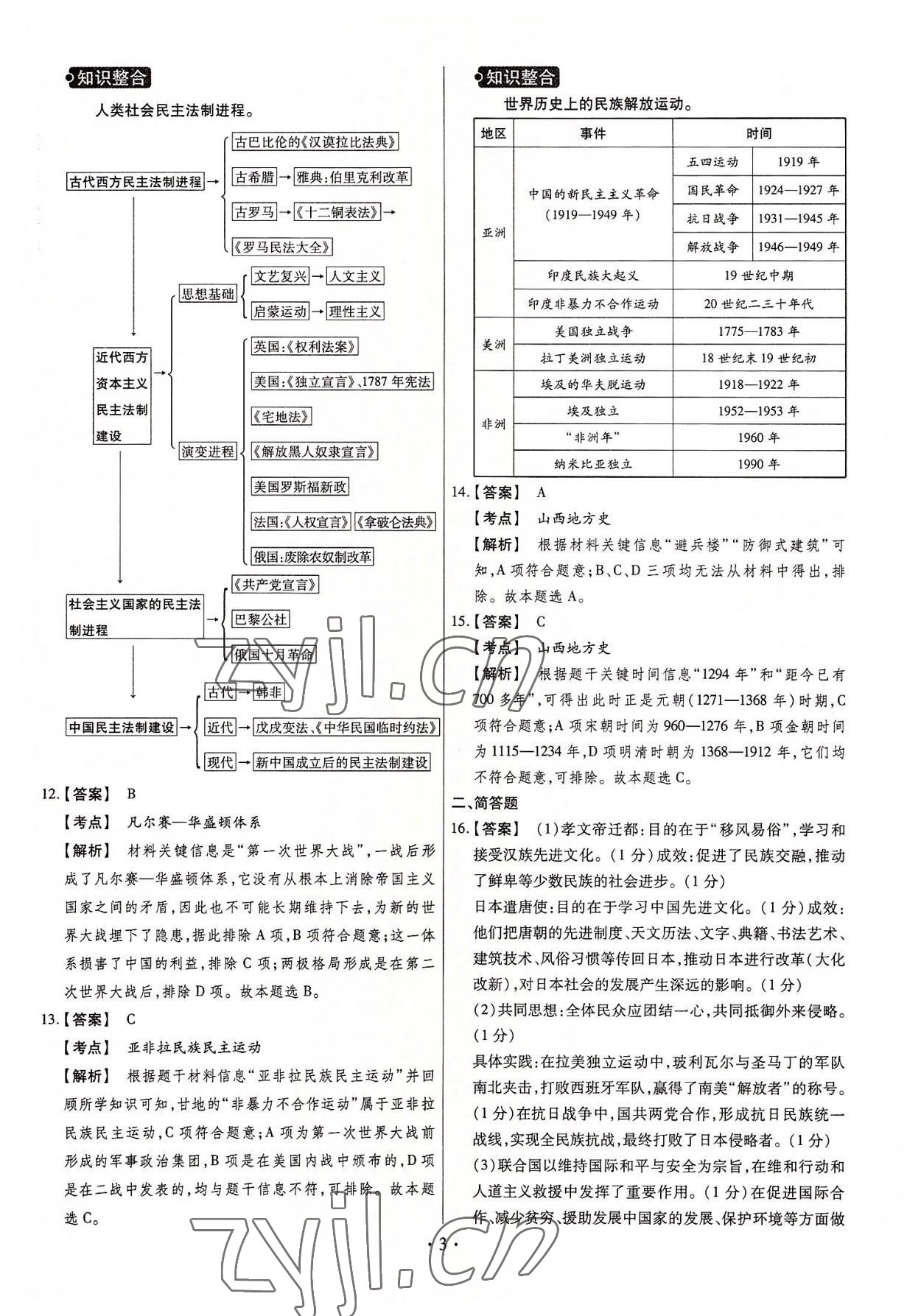 2022年中考仿真卷歷史山西專版 第3頁(yè)