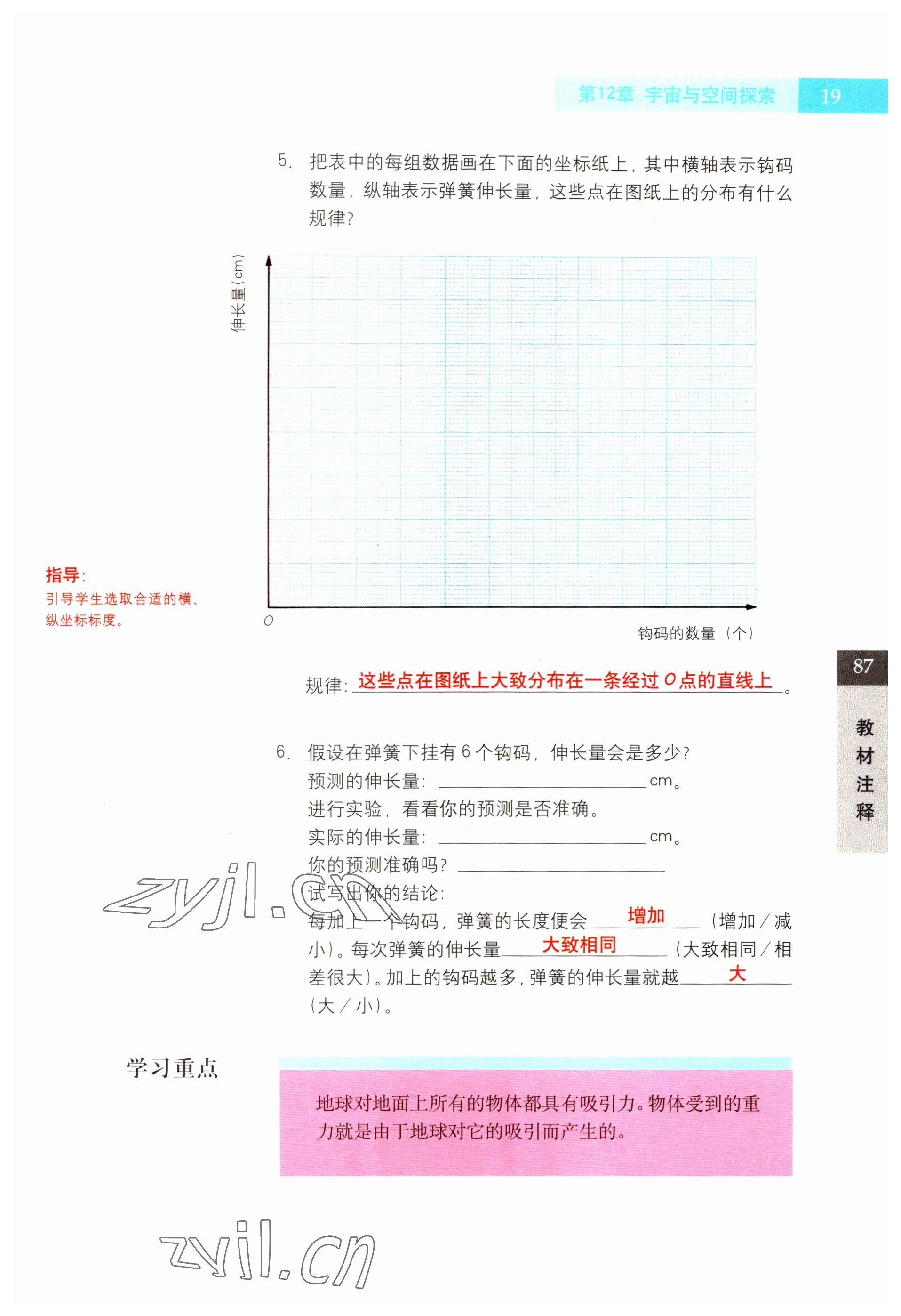 2022年教材課本七年級(jí)科學(xué)第二學(xué)期滬教版54制 參考答案第19頁