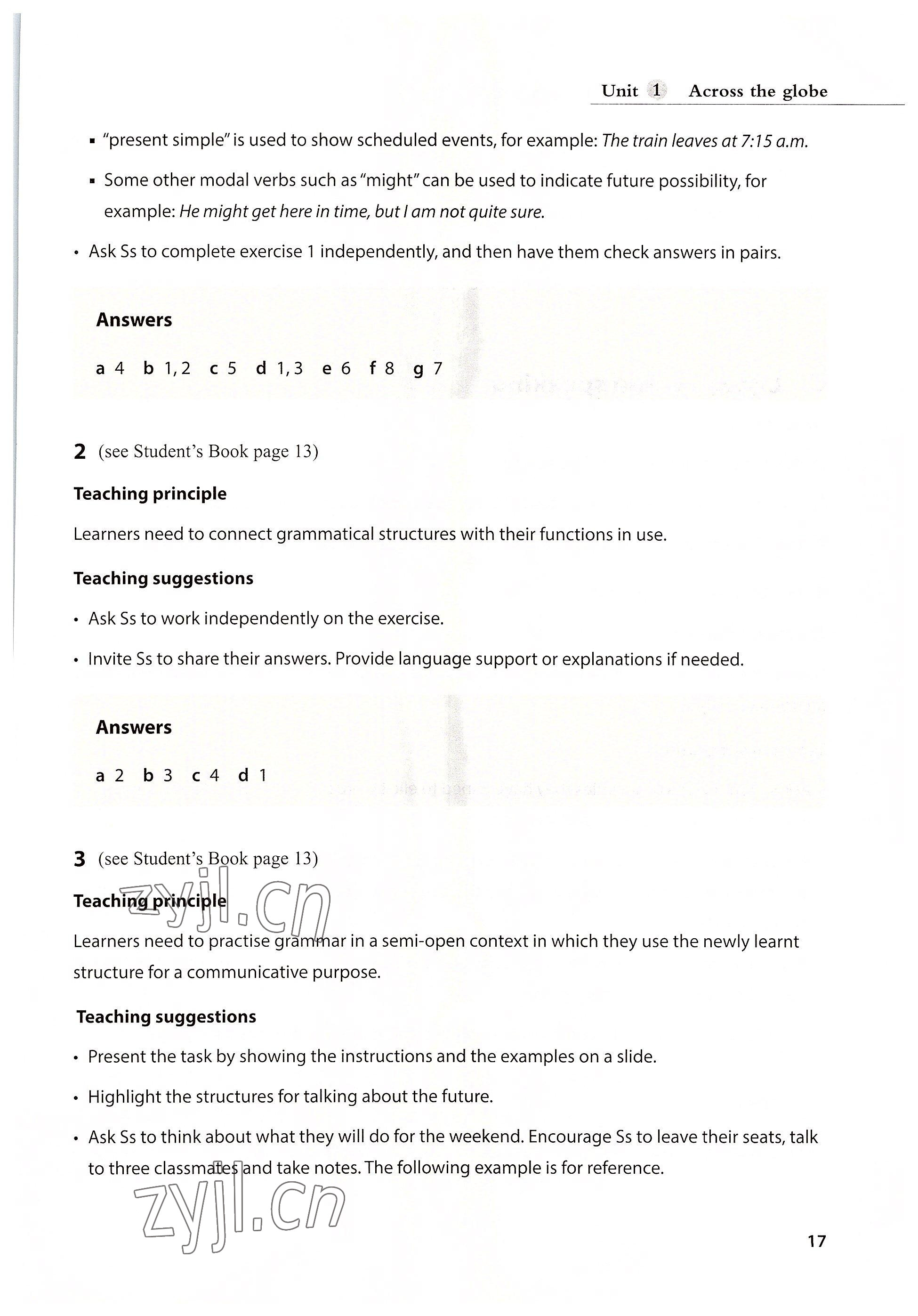 2022年教材課本高中英語(yǔ)選擇性必修第三冊(cè)滬教版 參考答案第17頁(yè)