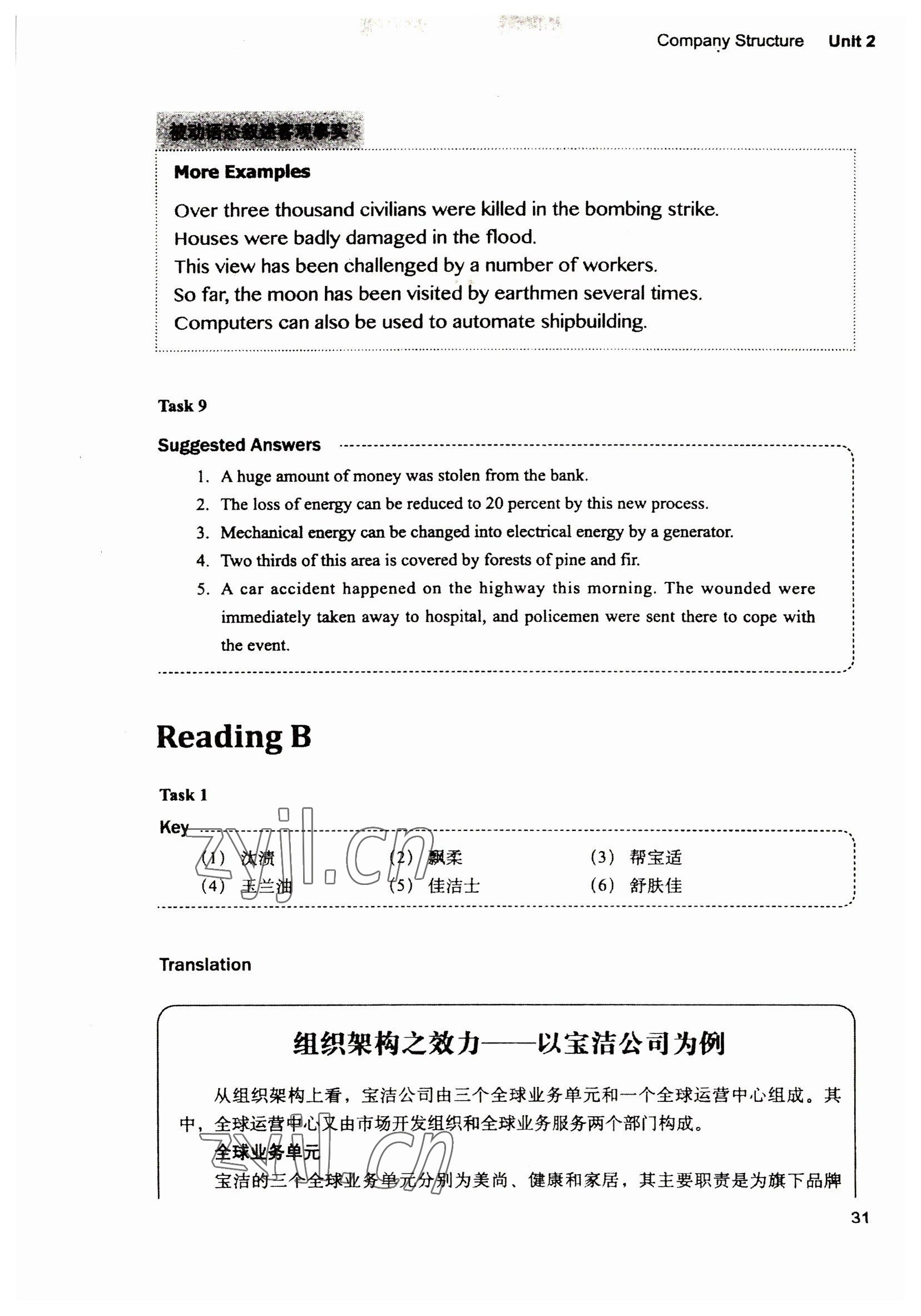 2022年新视野英语教程1&nbsp;参考答案第31页