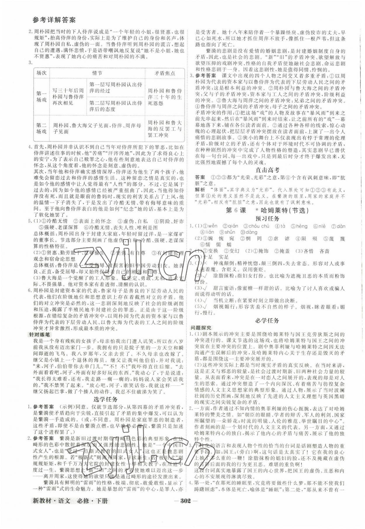 2022年金版教程高中新課程創(chuàng)新導(dǎo)學(xué)案高中語文必修下冊人教版 參考答案第7頁