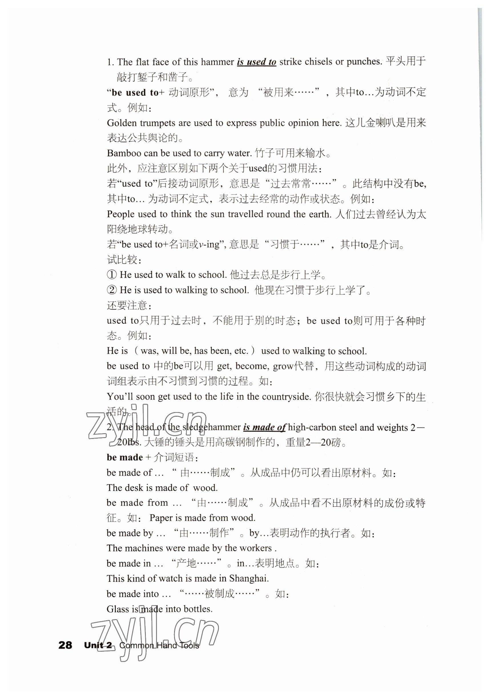 2022年英語職業(yè)模塊語文出版社工科類 參考答案第28頁