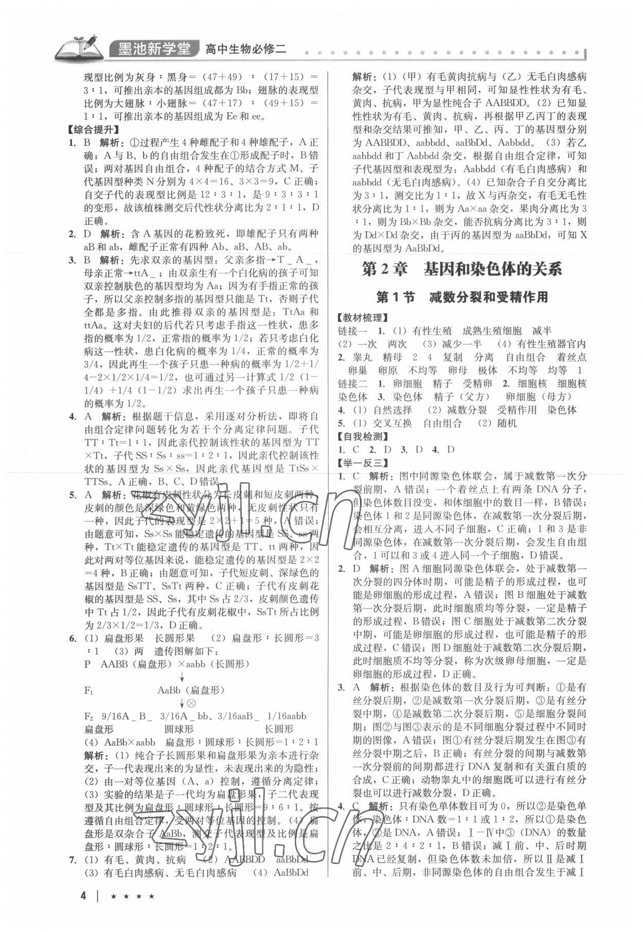 2022年墨池新學(xué)堂高中生物必修2人教版 第4頁