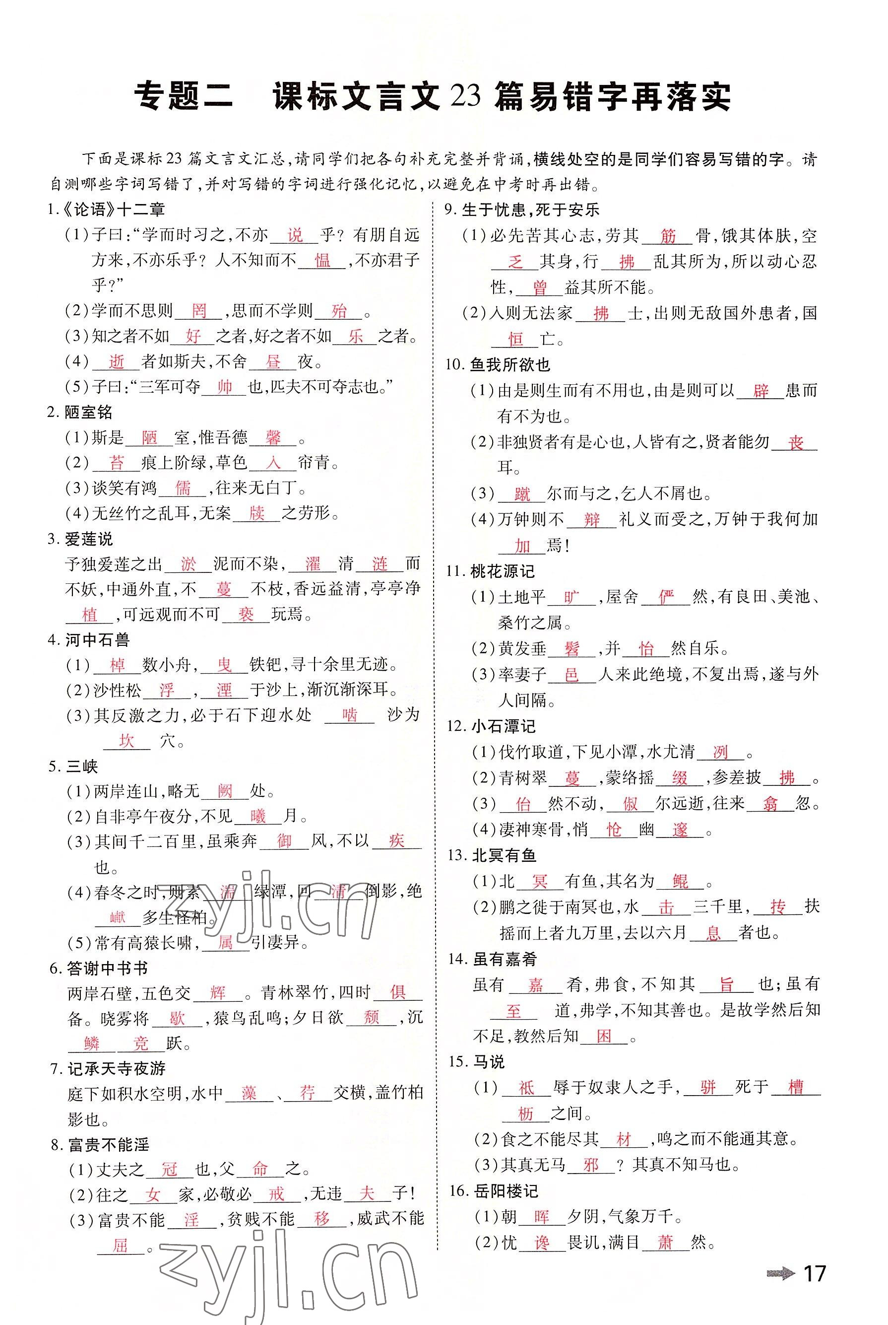 2022年領(lǐng)揚(yáng)文化中考研究語文河南專版 參考答案第16頁