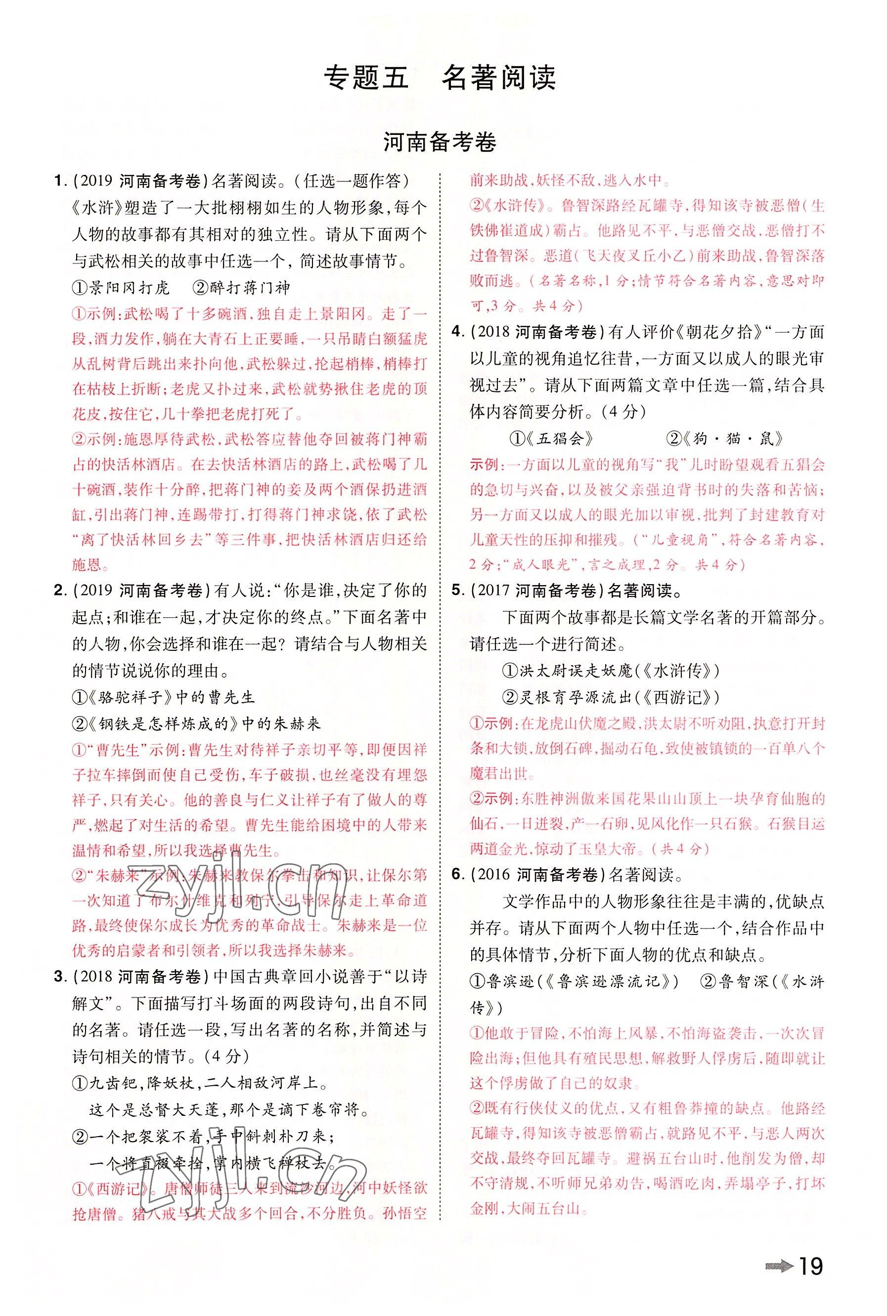2022年領(lǐng)揚(yáng)文化中考研究語文河南專版 參考答案第33頁