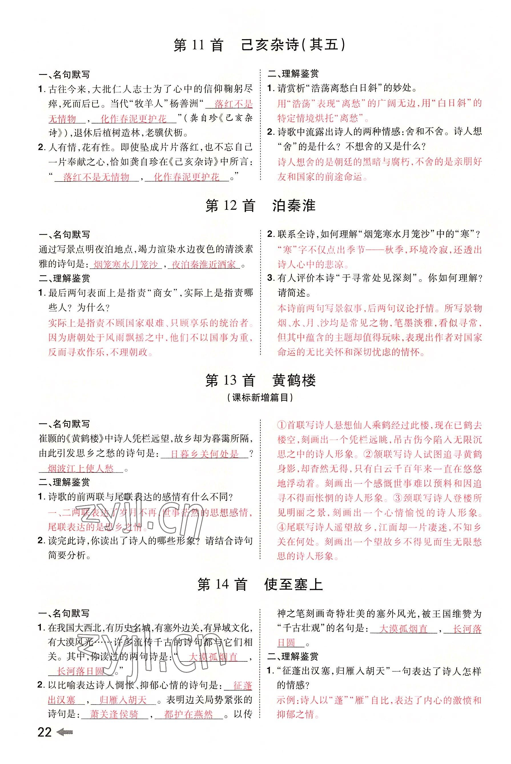 2022年領(lǐng)揚(yáng)文化中考研究語文河南專版 參考答案第21頁