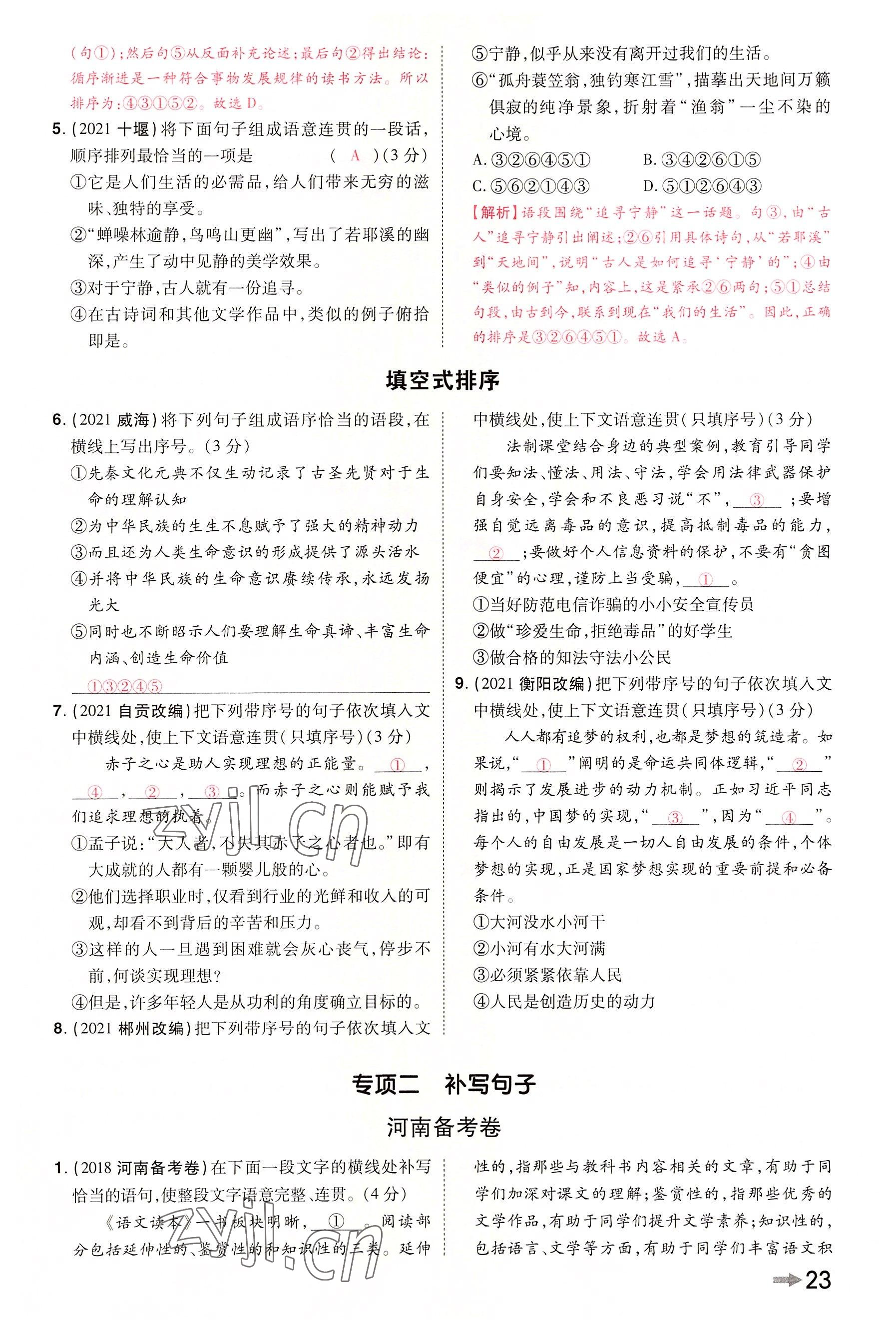 2022年領(lǐng)揚(yáng)文化中考研究語(yǔ)文河南專(zhuān)版 參考答案第41頁(yè)