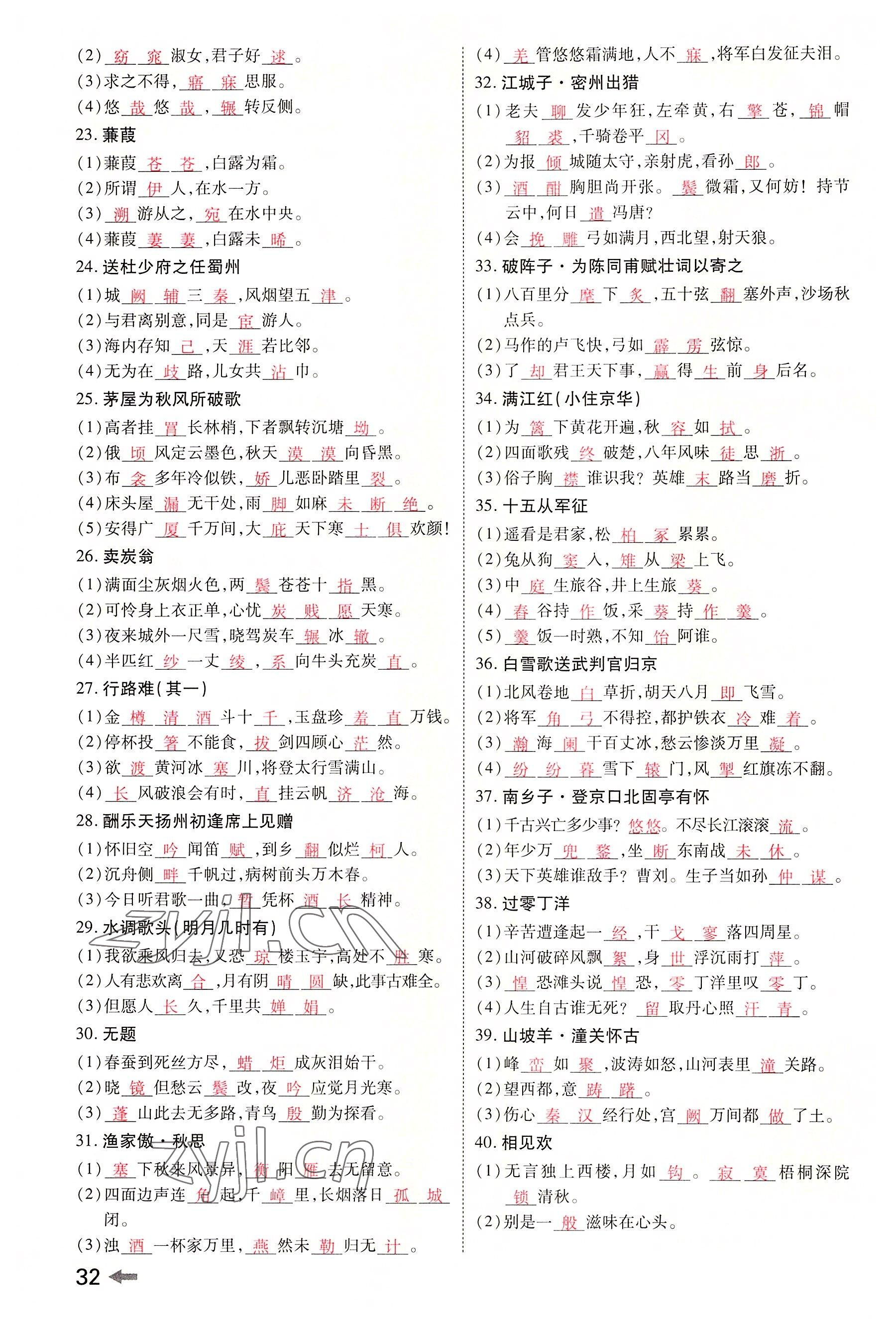 2022年領(lǐng)揚(yáng)文化中考研究語文河南專版 參考答案第31頁
