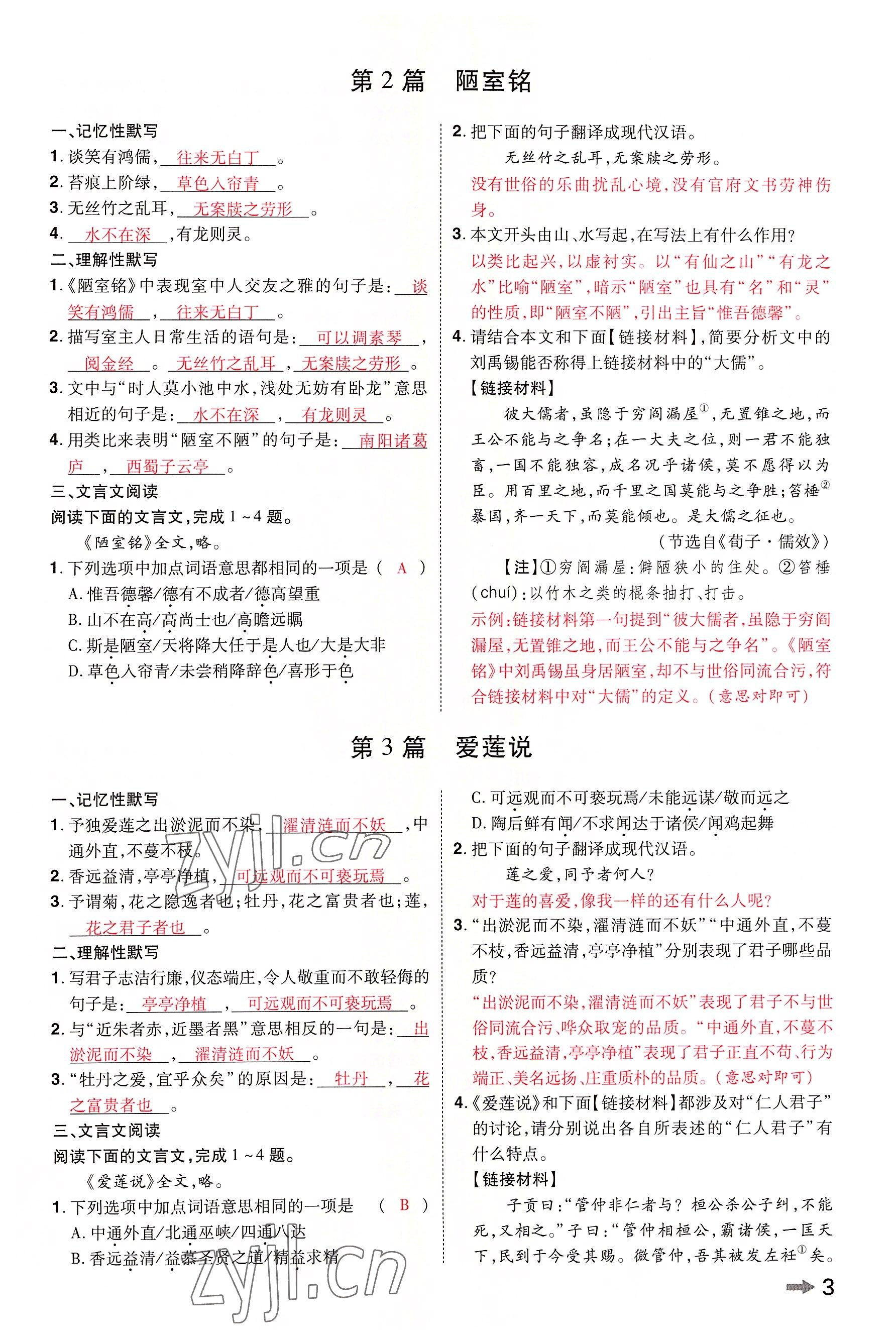 2022年領(lǐng)揚(yáng)文化中考研究語文河南專版 參考答案第2頁