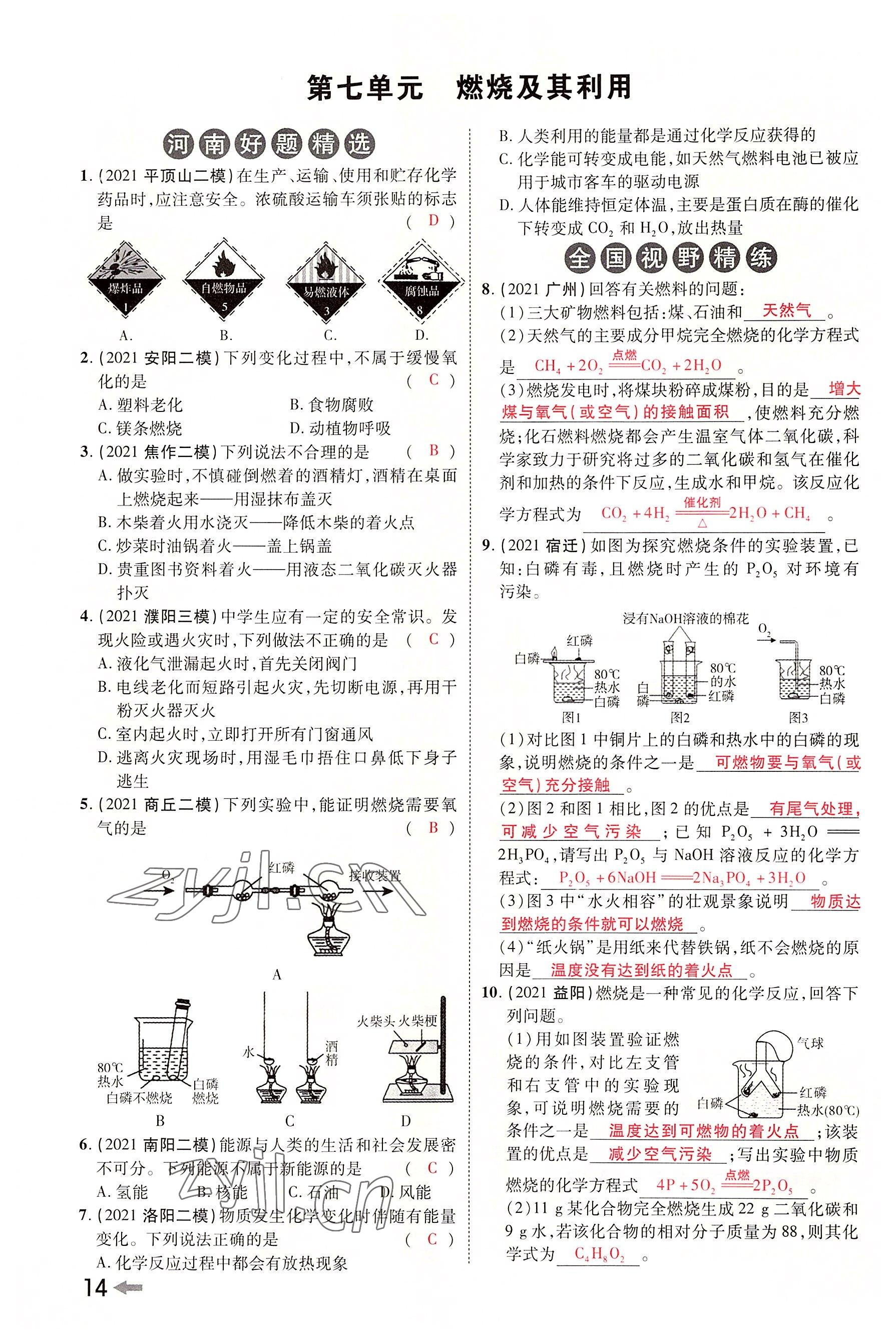 2022年領(lǐng)揚(yáng)文化中考研究化學(xué)河南專(zhuān)版 參考答案第13頁(yè)