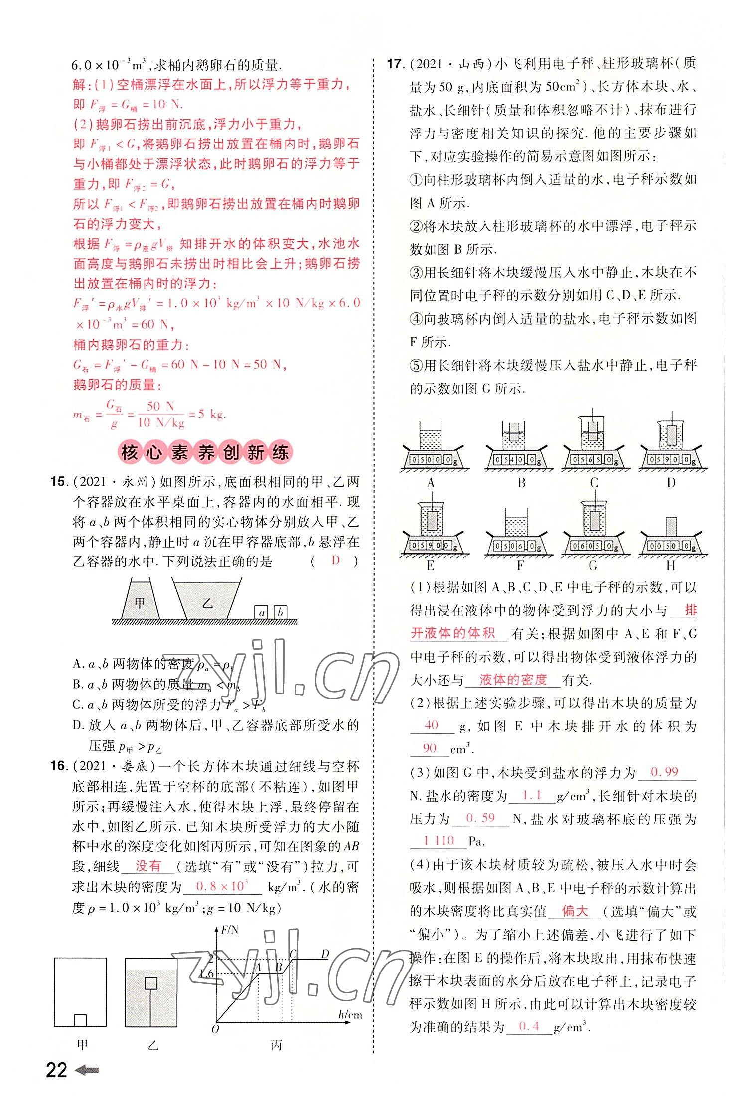 2022年領(lǐng)揚(yáng)文化中考研究物理河南專版 參考答案第21頁(yè)