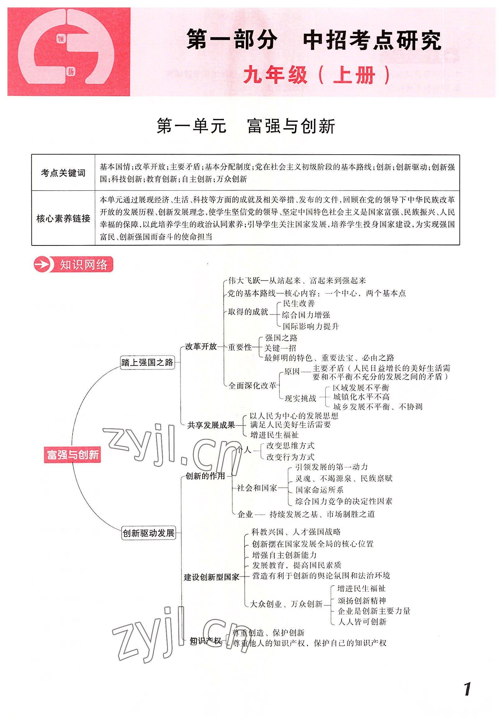 2022年領(lǐng)揚文化中考研究道德與法治河南專版 參考答案第11頁