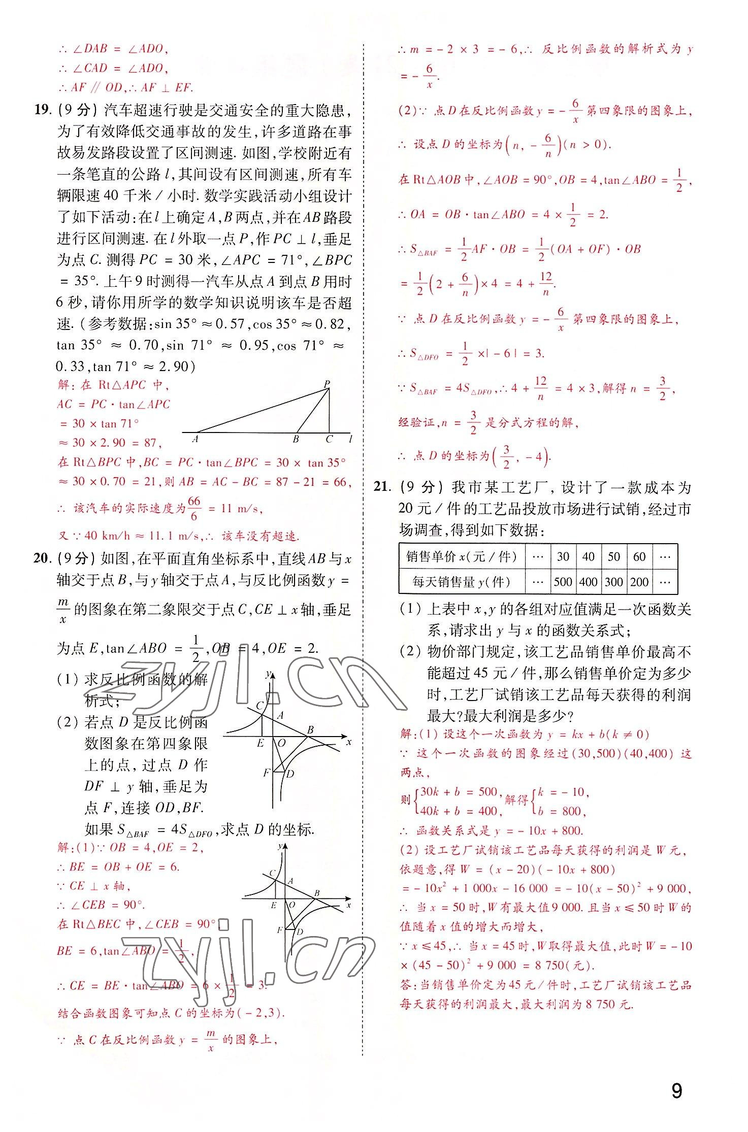 2022年領(lǐng)揚(yáng)文化中考研究數(shù)學(xué)河南專版 參考答案第9頁