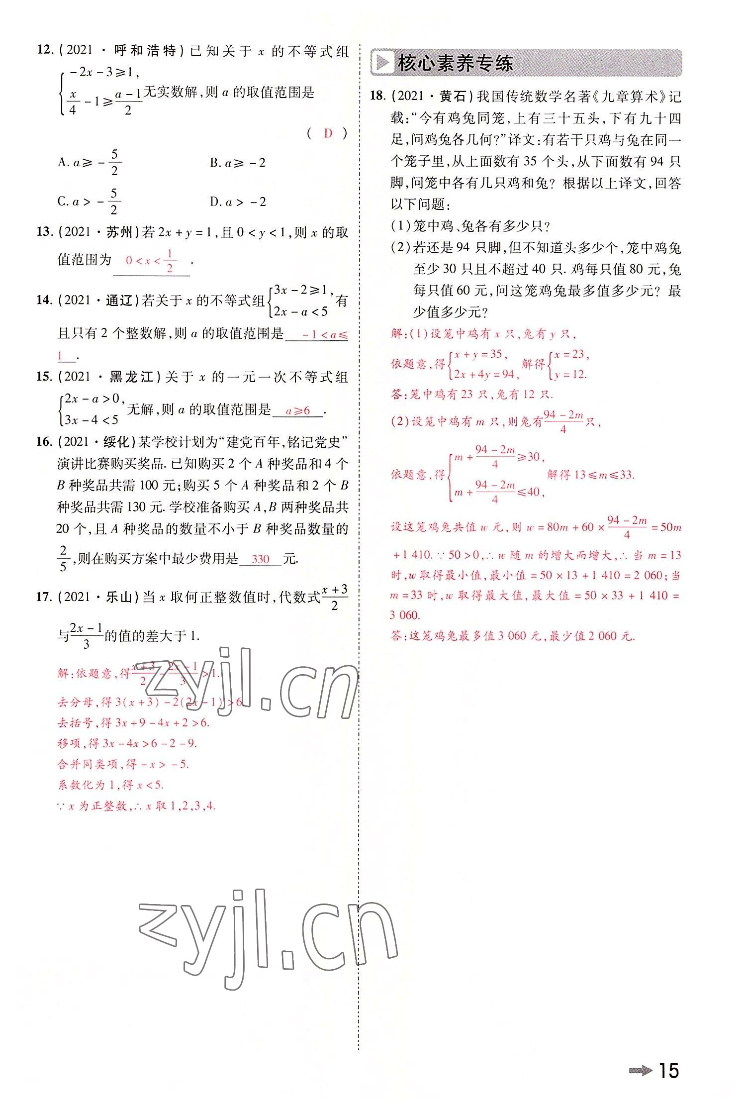 2022年領(lǐng)揚(yáng)文化中考研究數(shù)學(xué)河南專版 參考答案第17頁