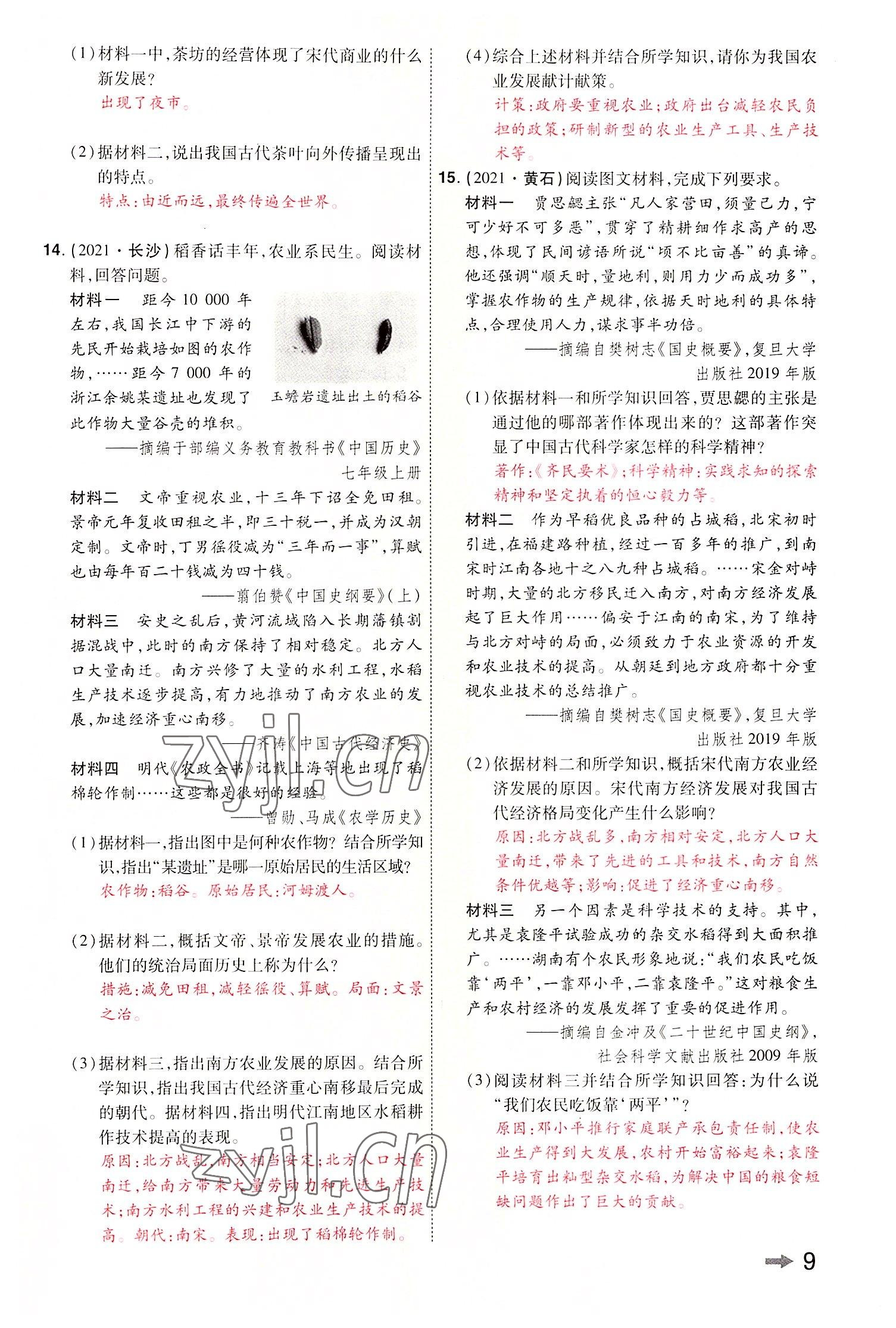 2022年領(lǐng)揚(yáng)文化中考研究歷史河南專版 參考答案第11頁