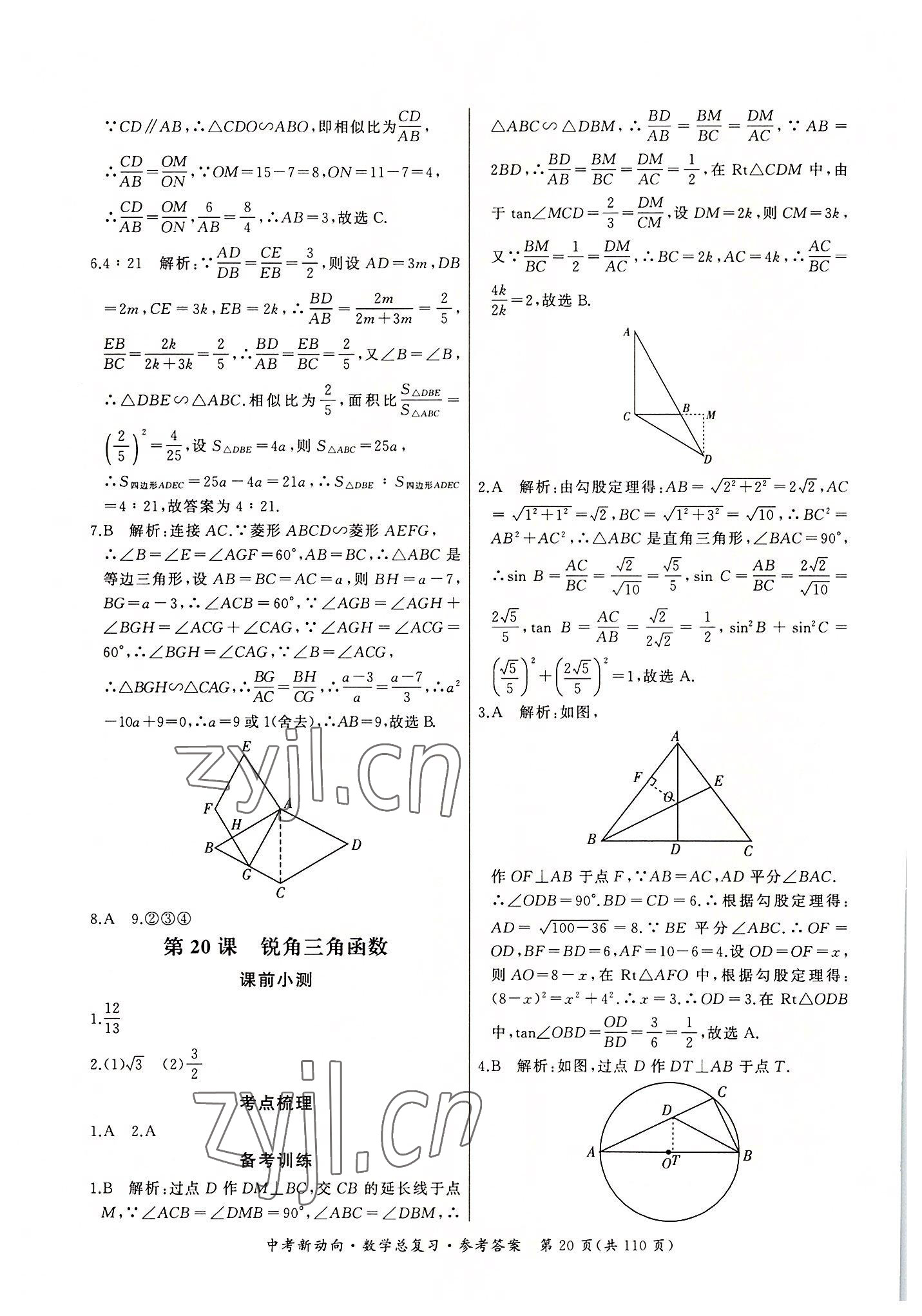 2022年中考新動向數(shù)學 參考答案第20頁